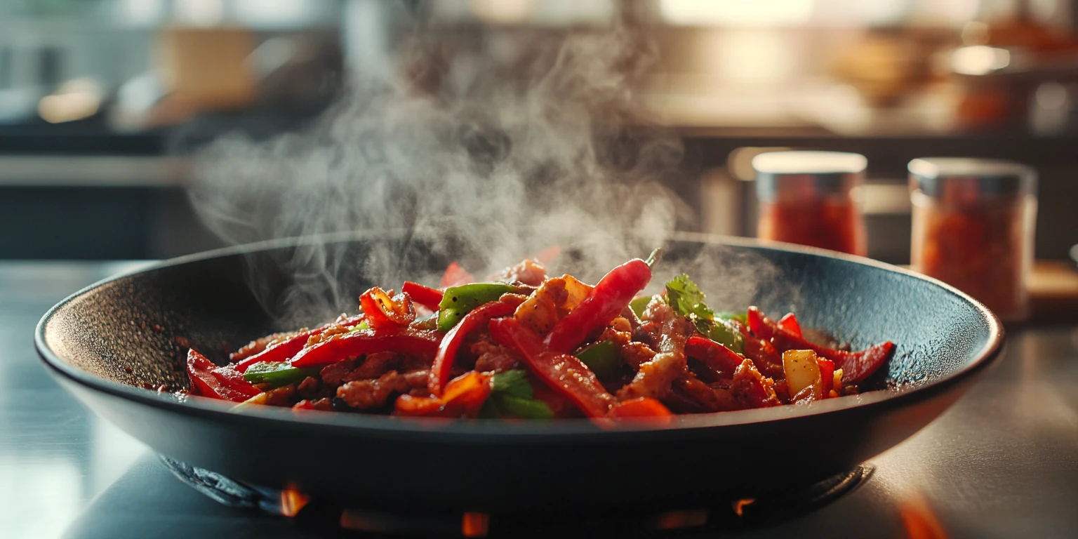 Fajitas mit gemahlenen Chilis scharf abgeschmeckt