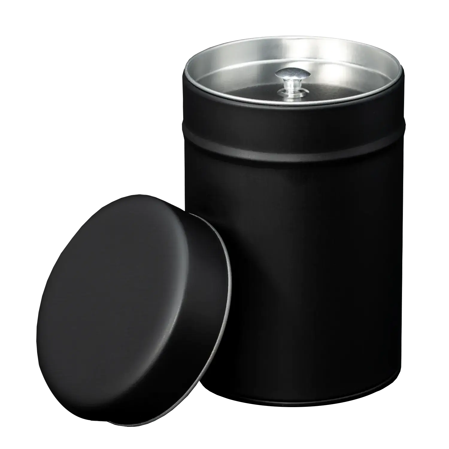 Schwarze Gewürzdose mit Aromaverschluss, 63 × 105 mm