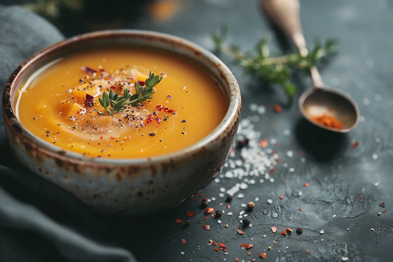 Süßkartoffelsuppe mit Kokosmilch