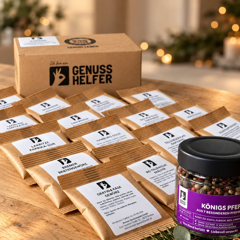 Adventskalender-Set Gewürze, 24 Teile, zum Selbstbefüllen