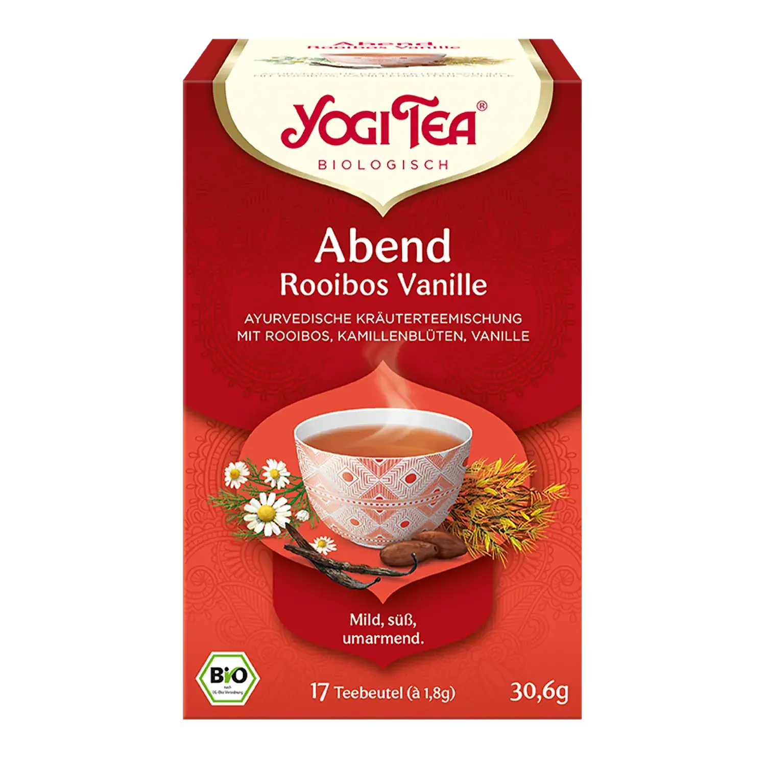 YOGI TEA® Abend Rooibos Vanille, BIO Packung mit Yogi-Tea „Abend Tee Rooibos Vanille“ in Teebeuteln