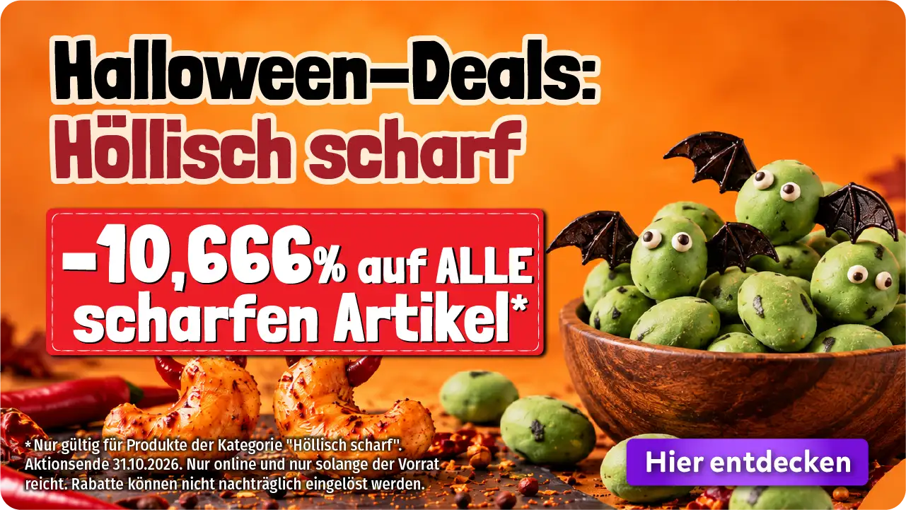 Halloween-Deals Höllisch scharf 10,666% auf scharfe Artikel Aktionsbox