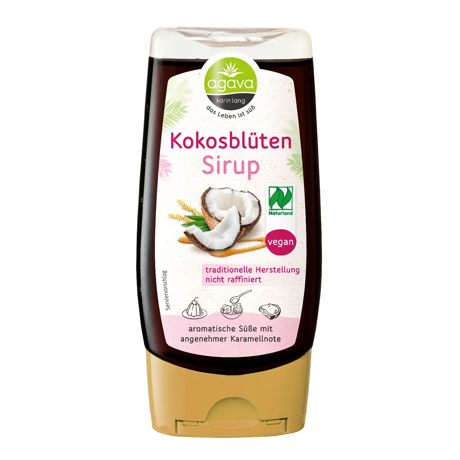 Kokosblütensirup BIO Flasche mit Bio-Kokosblütensirup