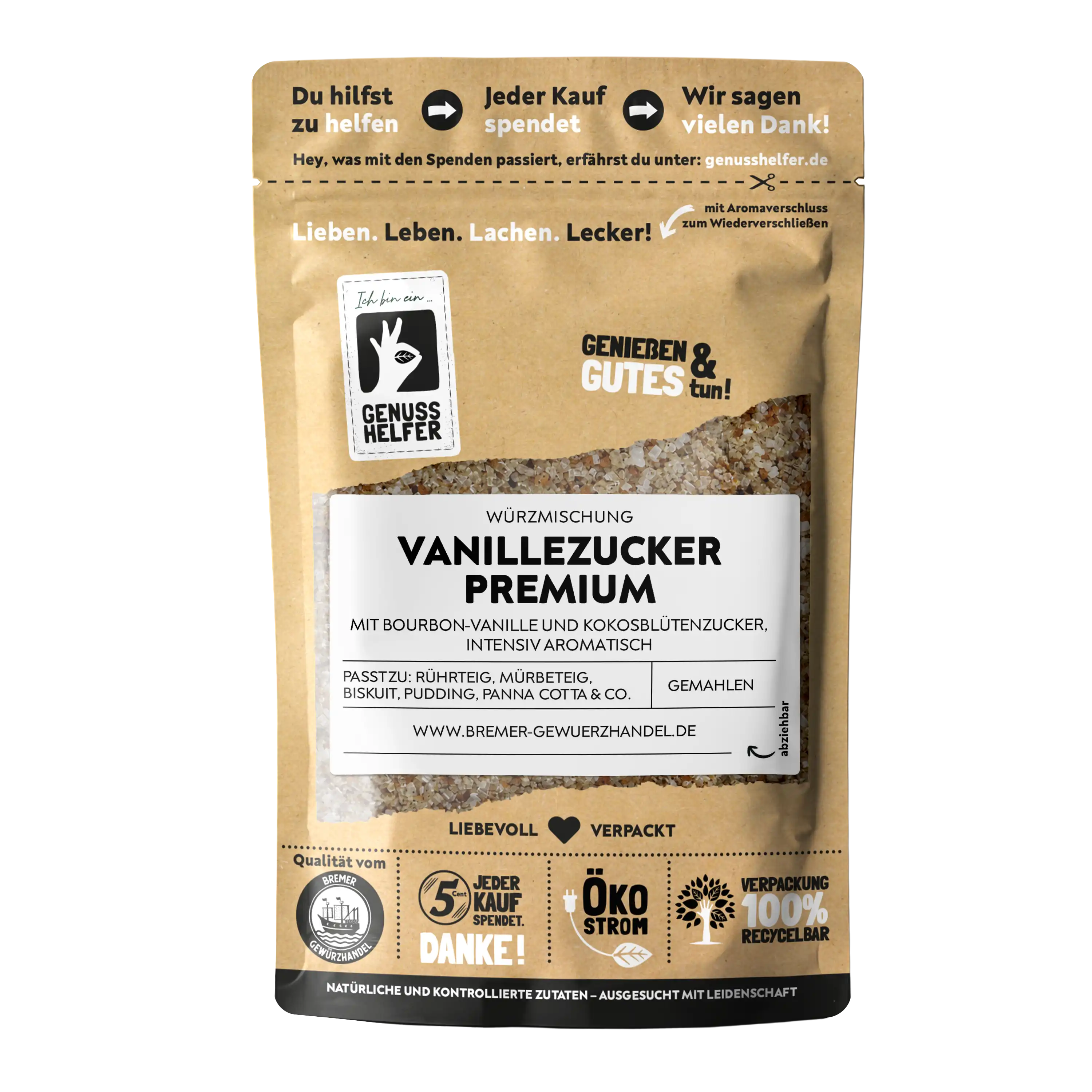 Vanillezucker Premium, gemahlen