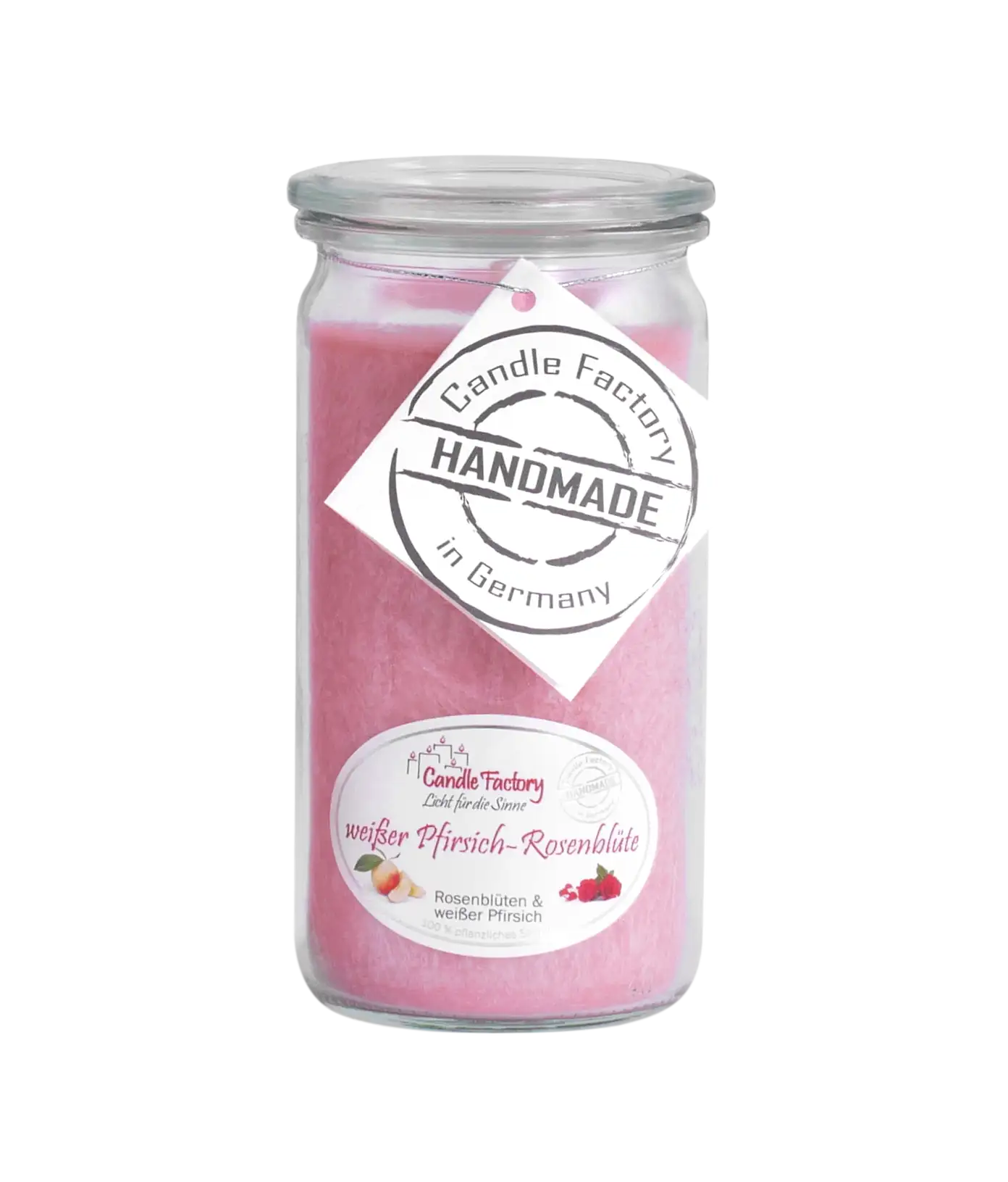 Spendenkerze Pfirsich - Rosenblüte