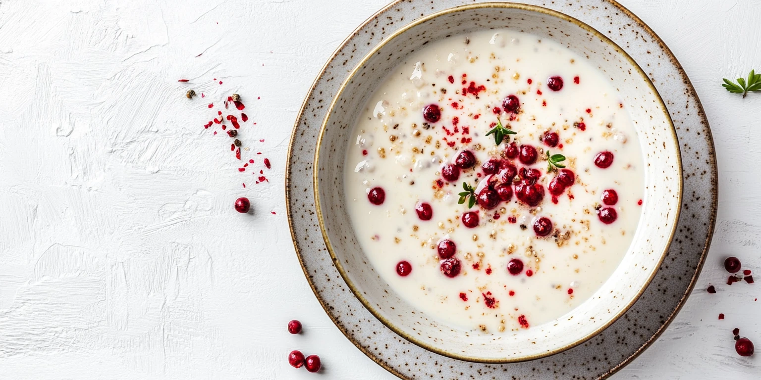 Sahnesauce mit rosa Pfefferbeeren verfeinert