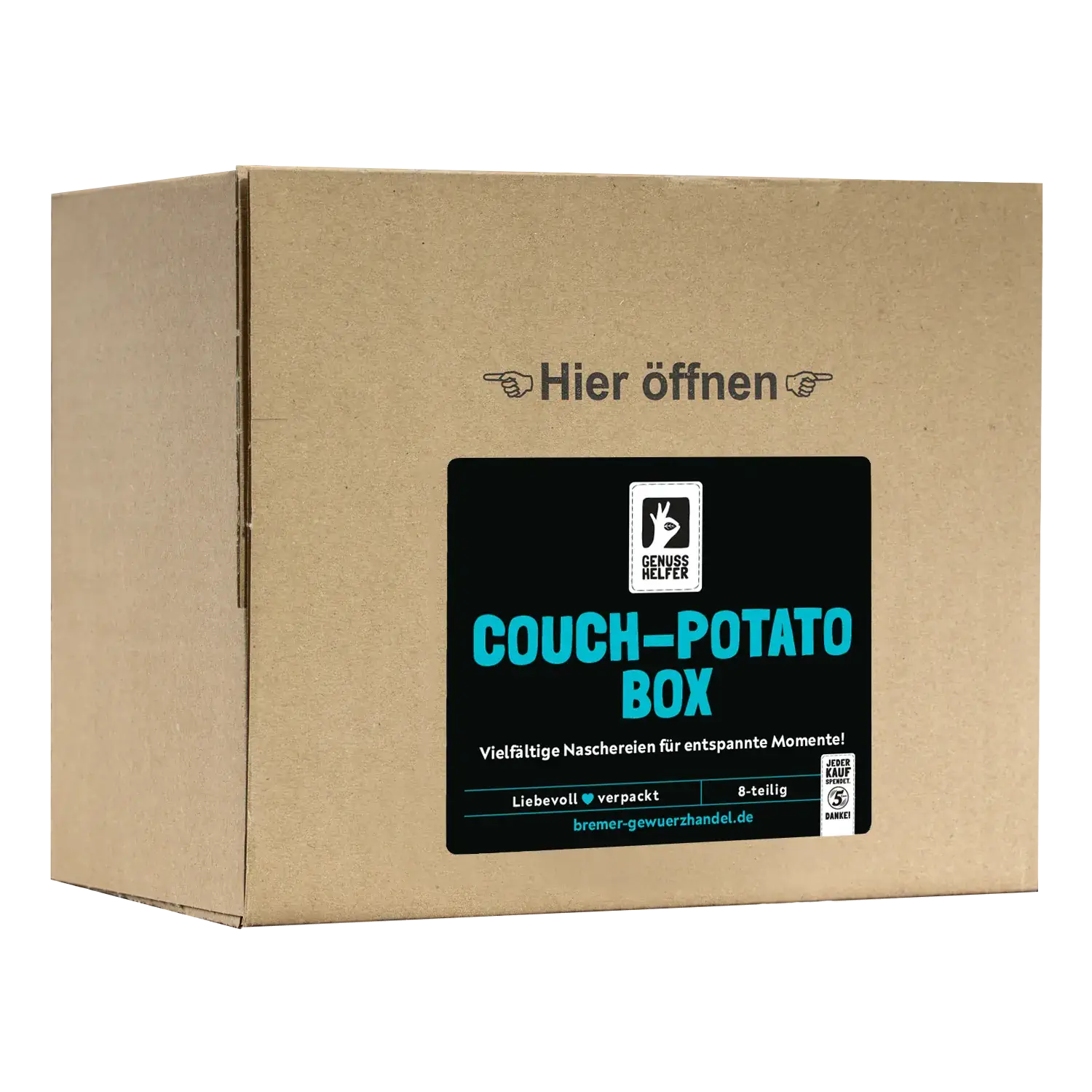 Genuss-Set - Couch-Potato, 8 Tlg. Zusammenstellung der Artikel des Genusssets „Couch Potato Box“