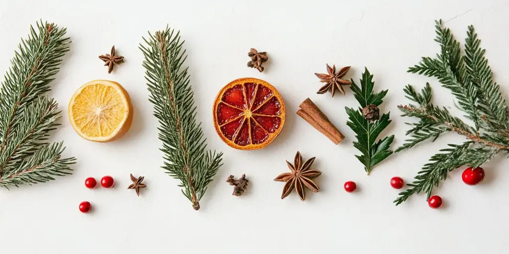 Kachelansicht mit typischen Weihnachtsgewürzen