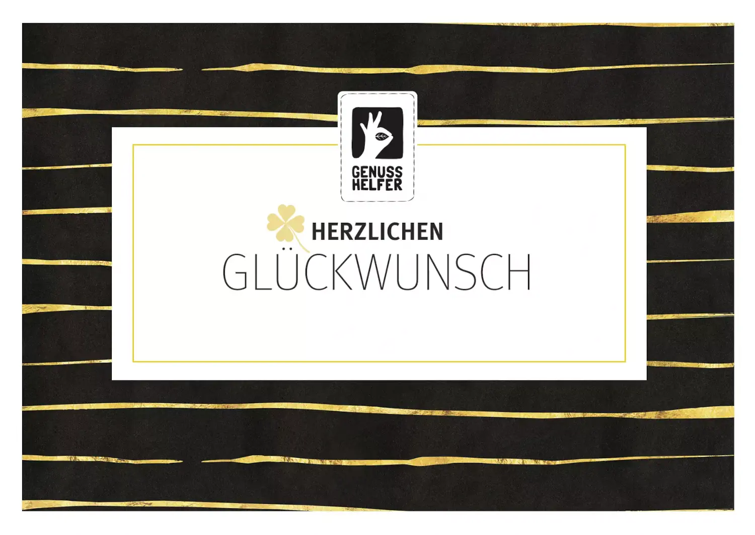 Gutschein zum Ausdrucken mit der Aufschrift „Herzlichen Glückwunsch“