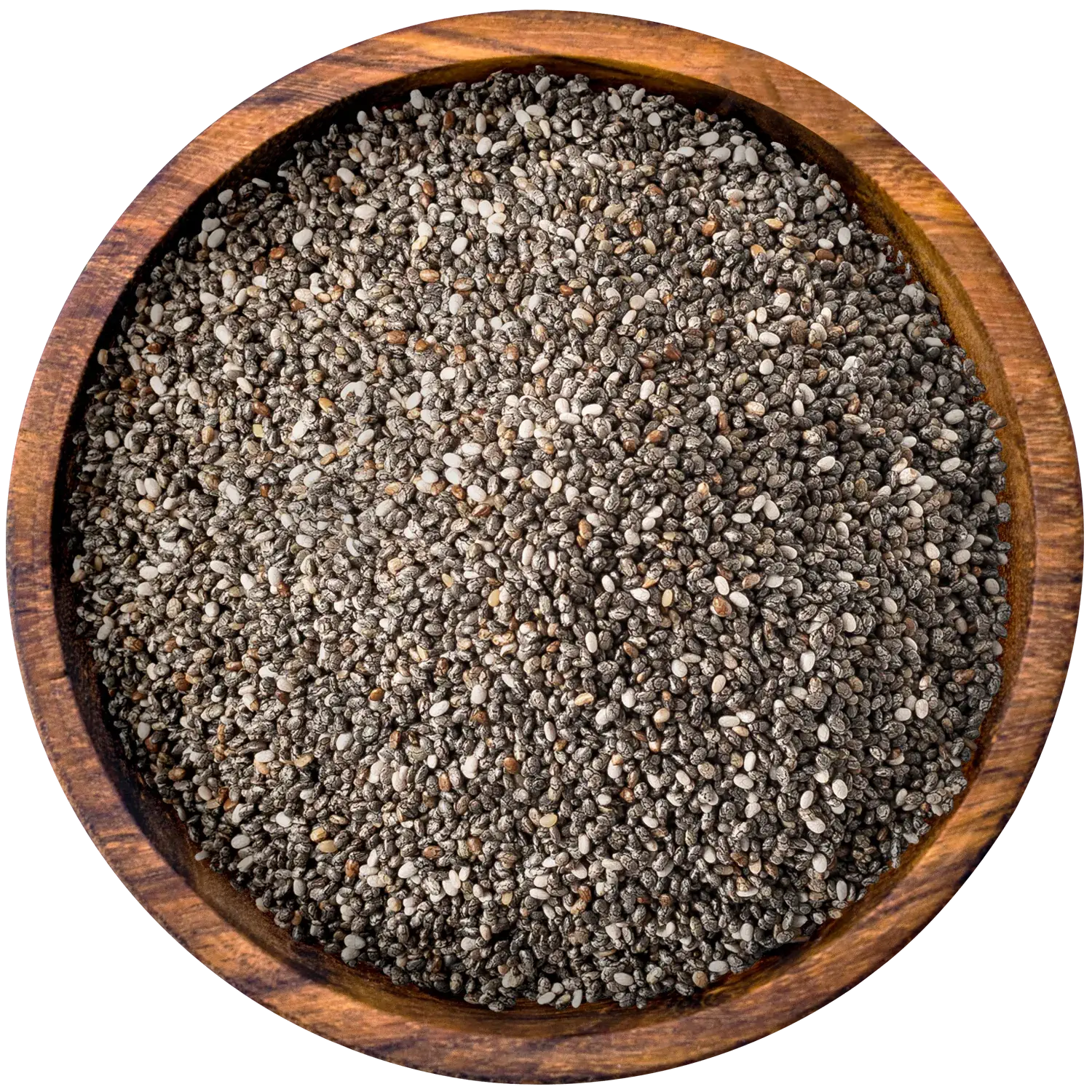 Chia Samen BIO Bio-Chia-Samen in einer Holzschale
