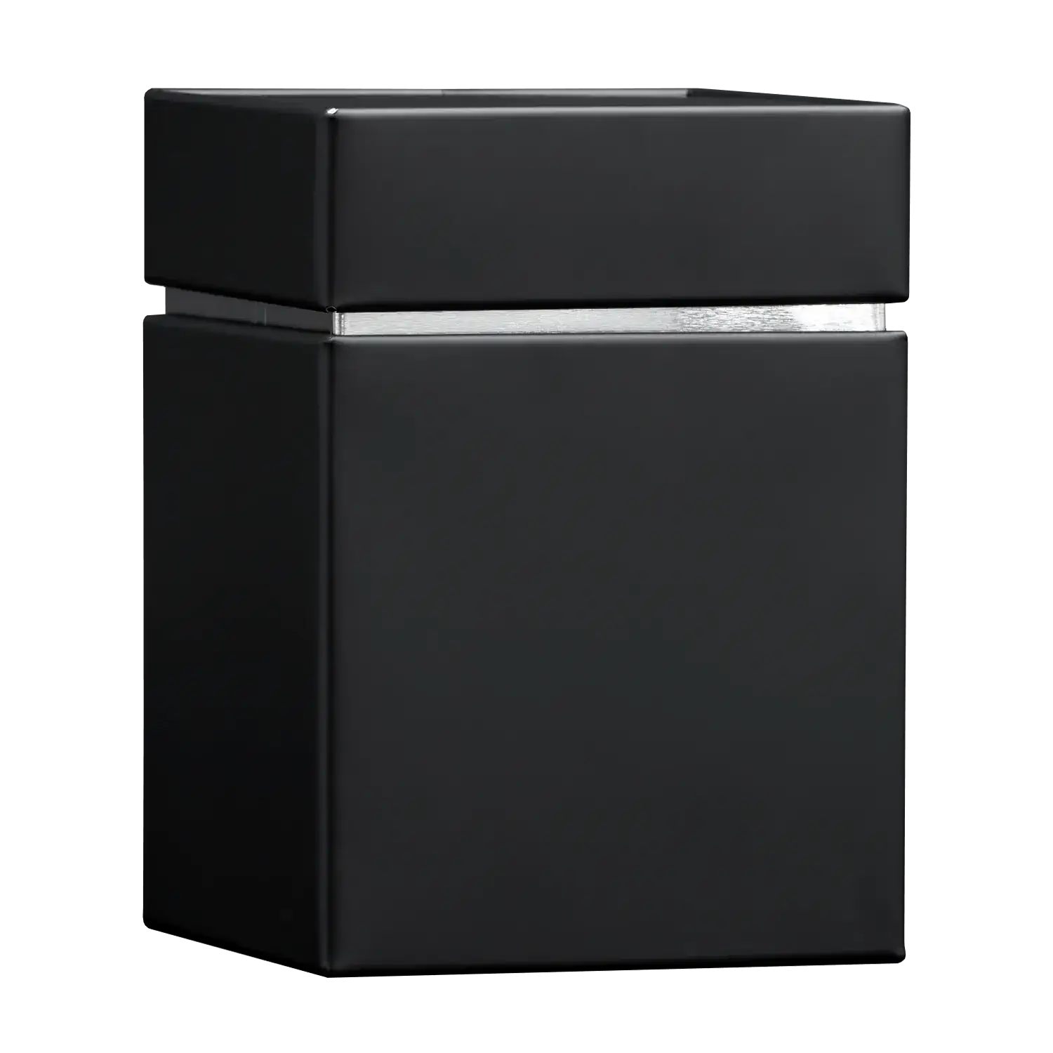 Stülpdeckeldose, 78 x 78 x 110 mm, schwarz Eckige Stülpdeckeldose, 78 × 78 × 110 mm, in Schwarz