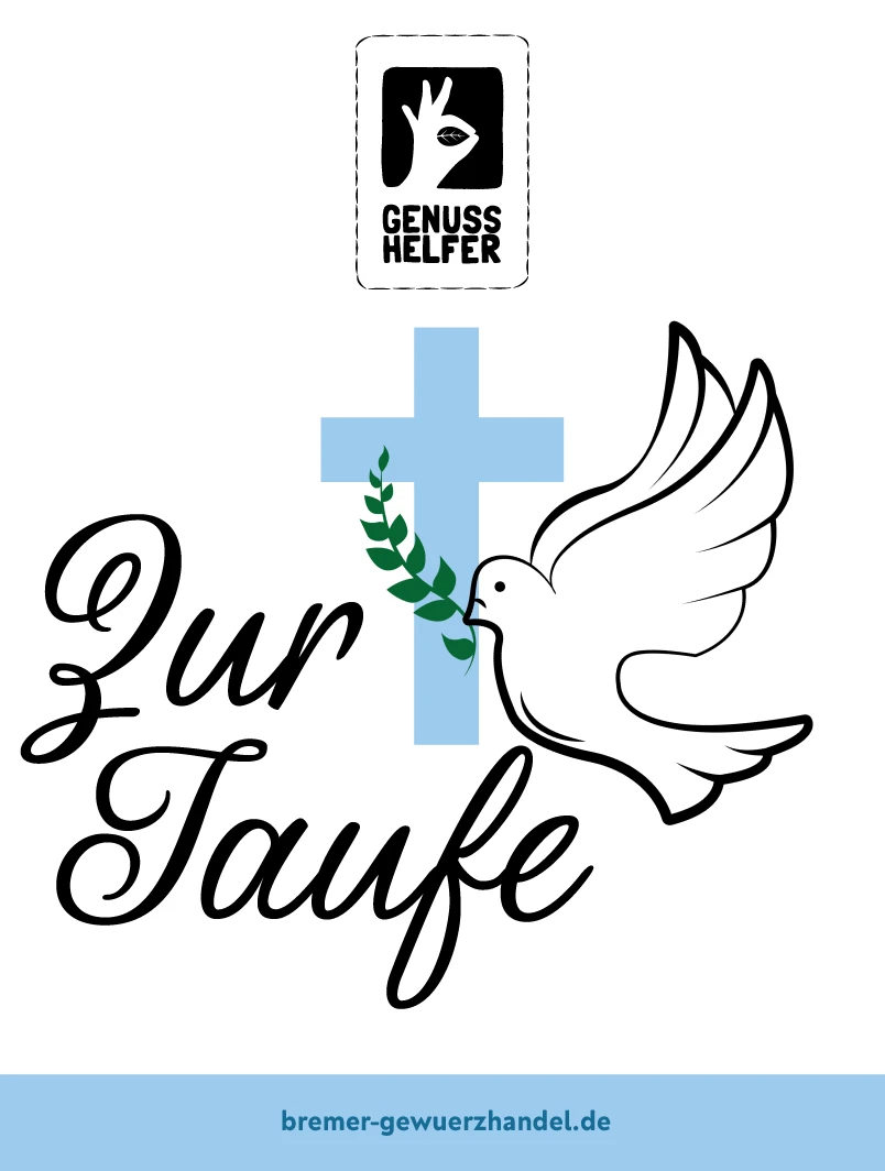 Nuss-Frucht-Mischung „Zur Taufe (blau)“ in einem Glas mit individualisierbarem Etikett
