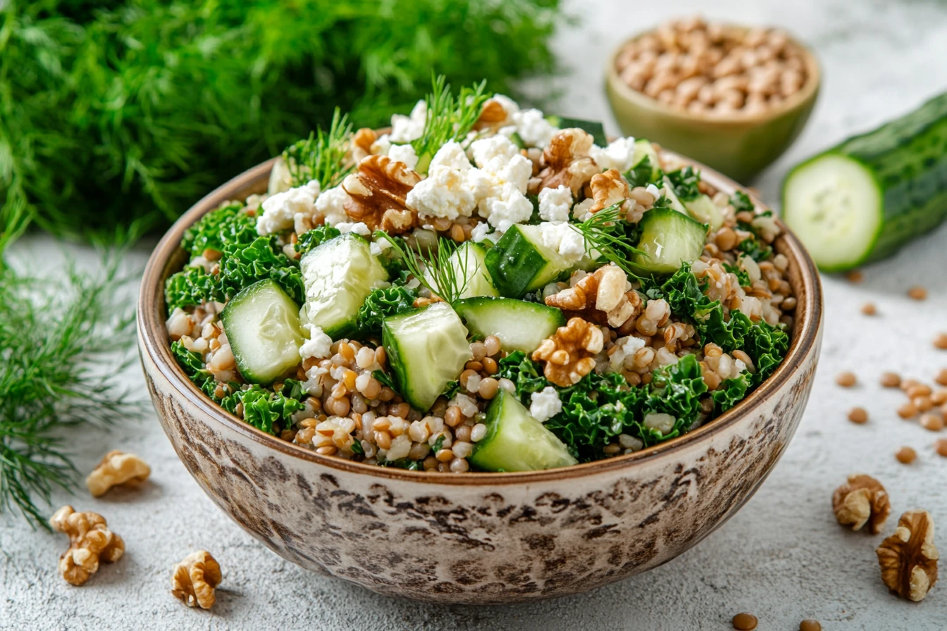 Knuspriger Dill-Gewürzgurken-Salat