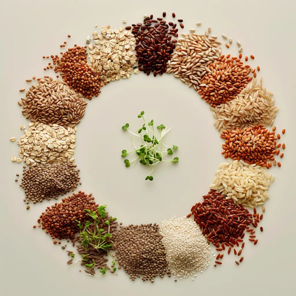 Gekeimtes Getreide und Saaten