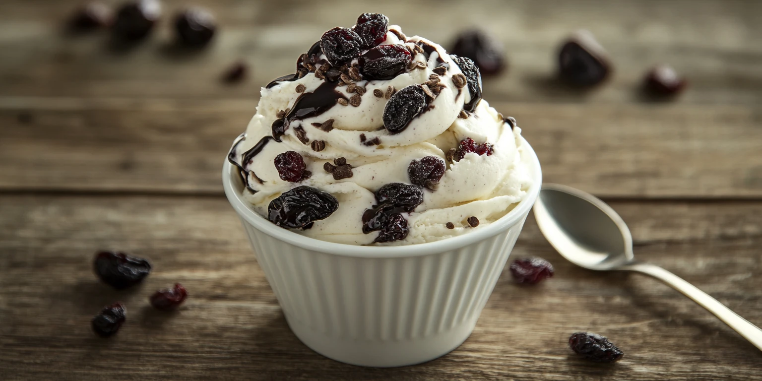 Frozen Yoghurt mit getrockneten Sauerkirschen