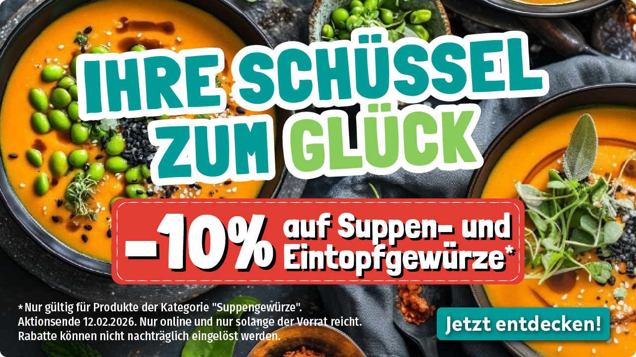 Aktionsbox Schüssel zum Glück 10 % Suppengewürze