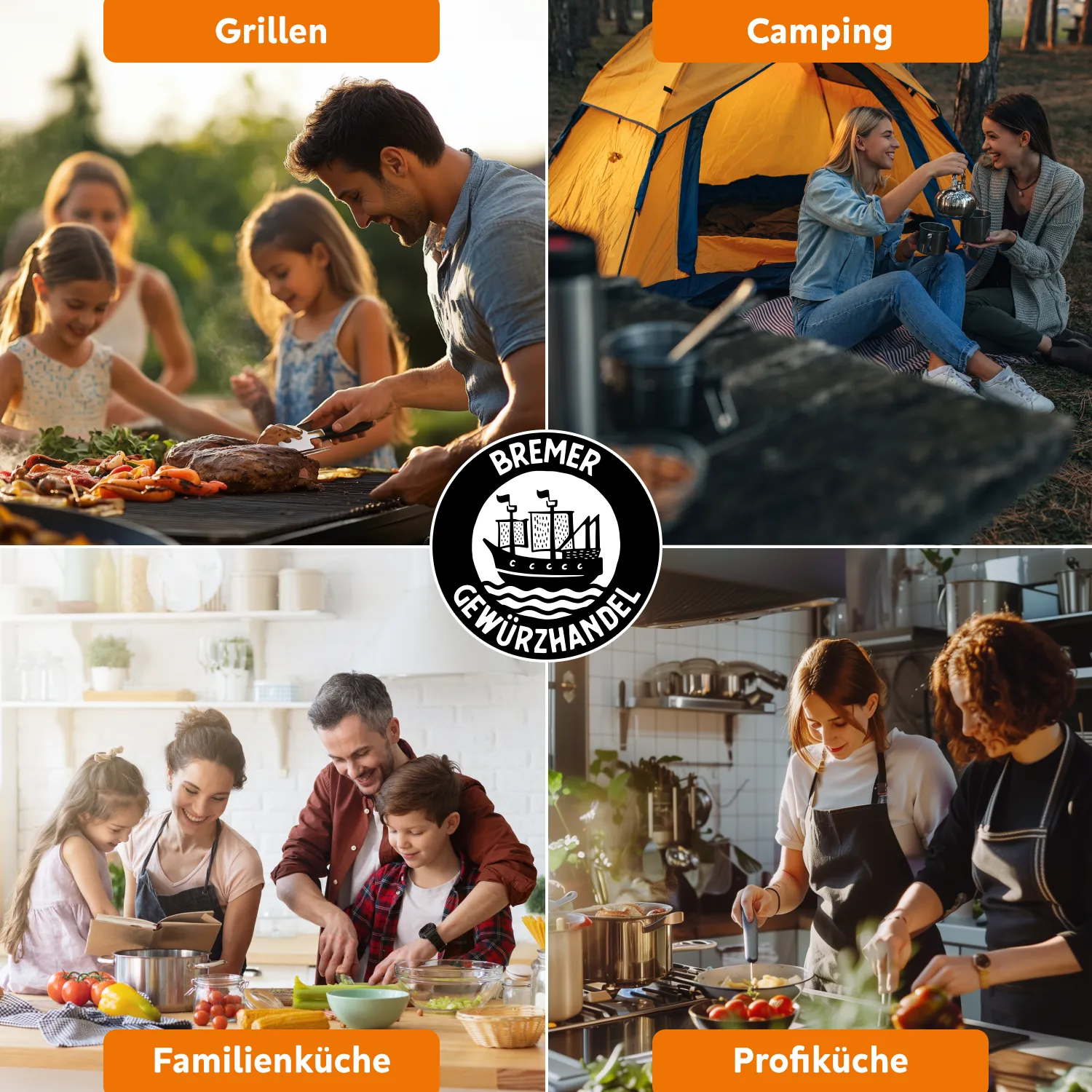 Stimmungsbild für Gewürze beim Grillen, Camping und Kochen