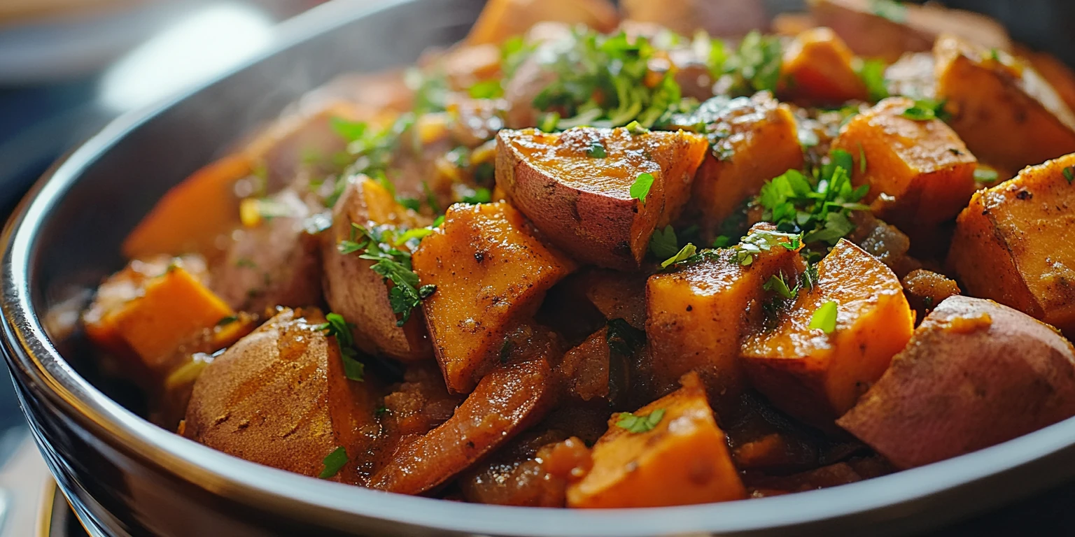 Süßkartoffeleintopf mit Cajun-Gewürz verfeinert