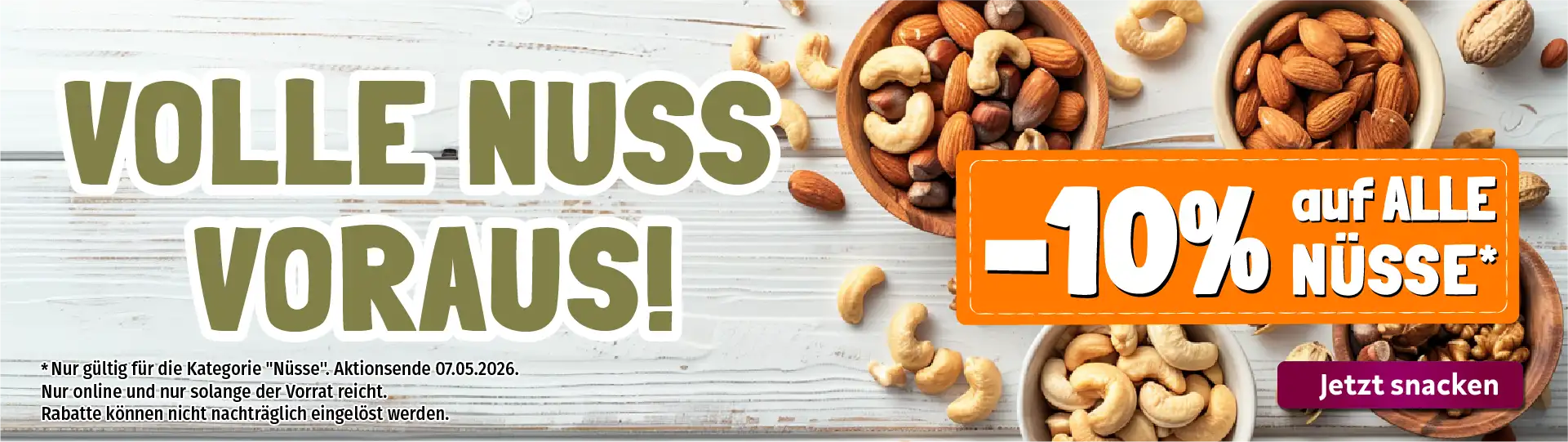 Volle Nuss voraus Nüsse Newsletter Header 