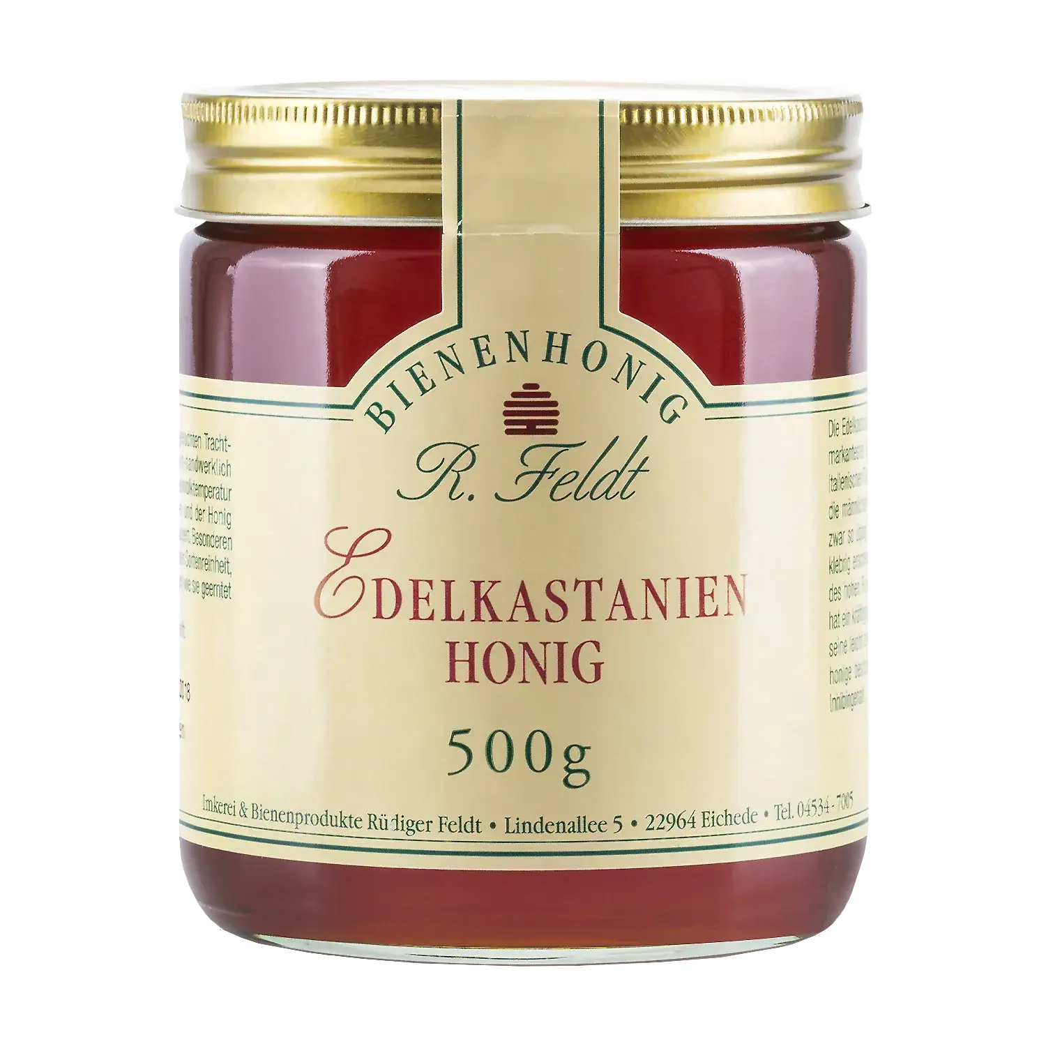 Edelkastanienhonig Edelkastanienhonig im Glas