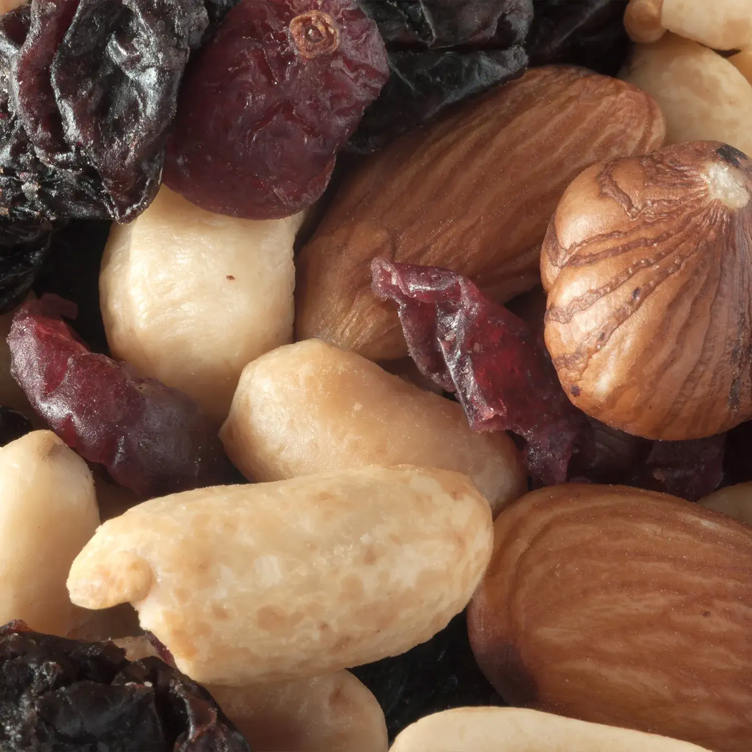 Nahaufnahme der Nuss-Frucht-Mischung Bremer Anbiet
