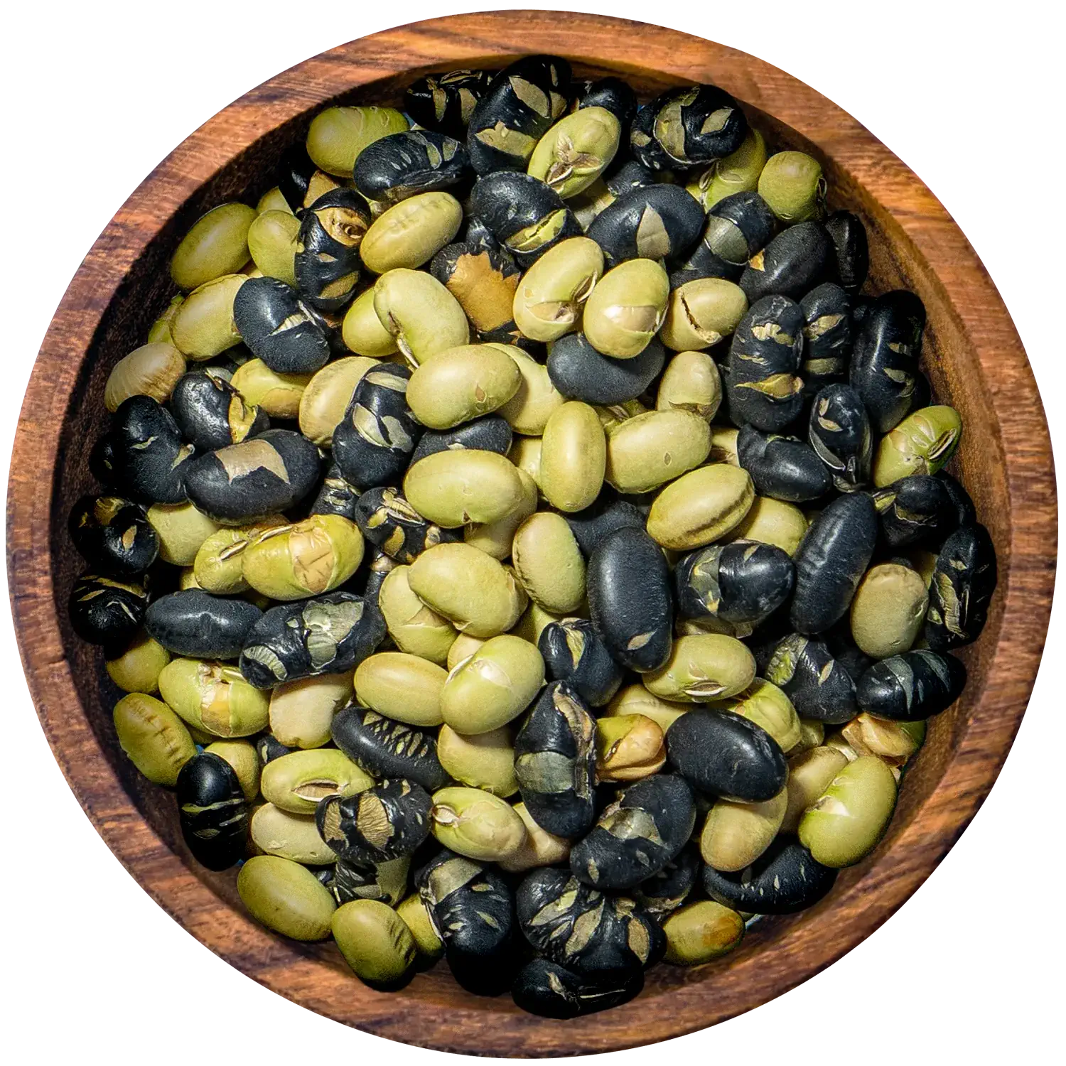 Edamame-Mix in einer Holzschale