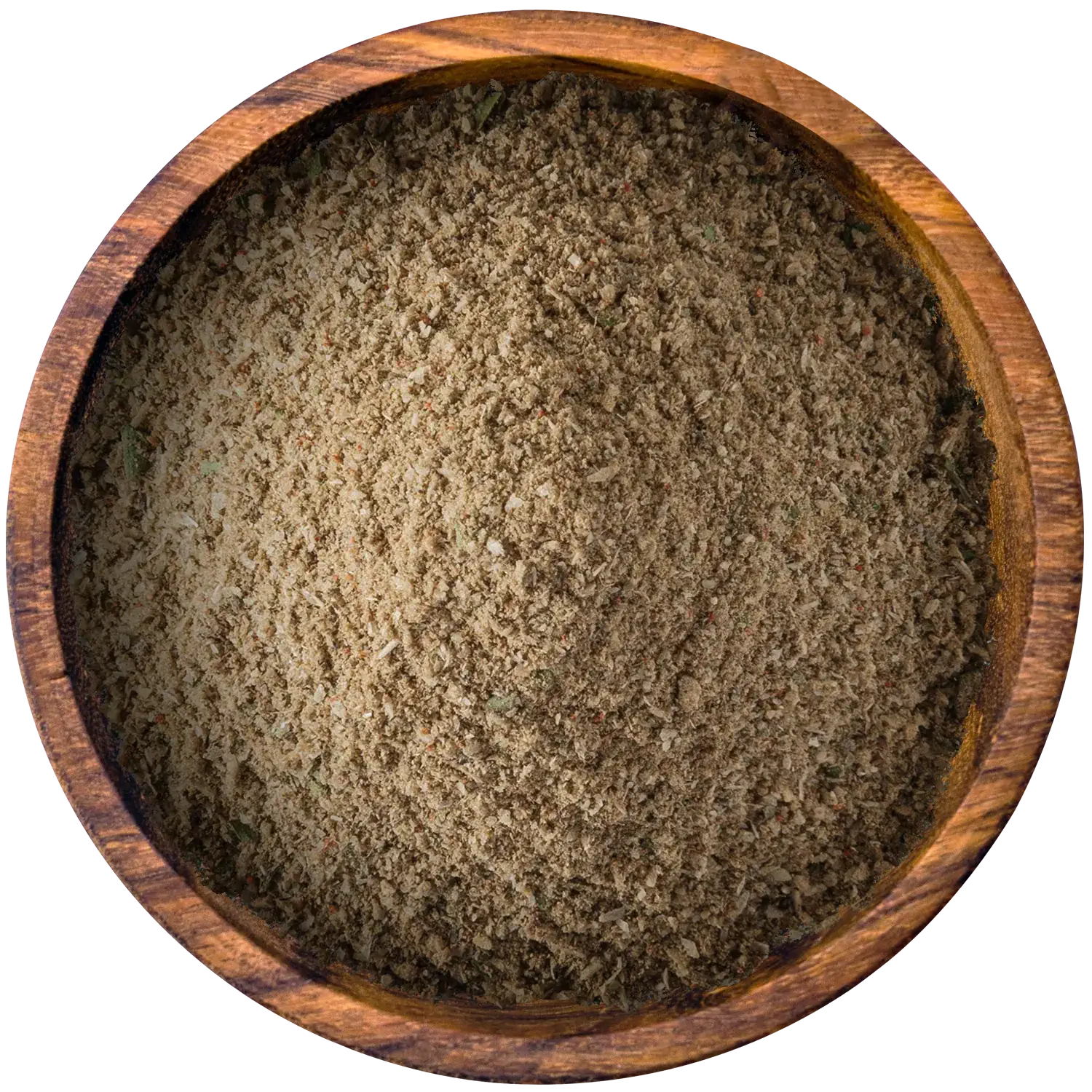 Gemahlene Tessiner Kräuter in einer Holzschale