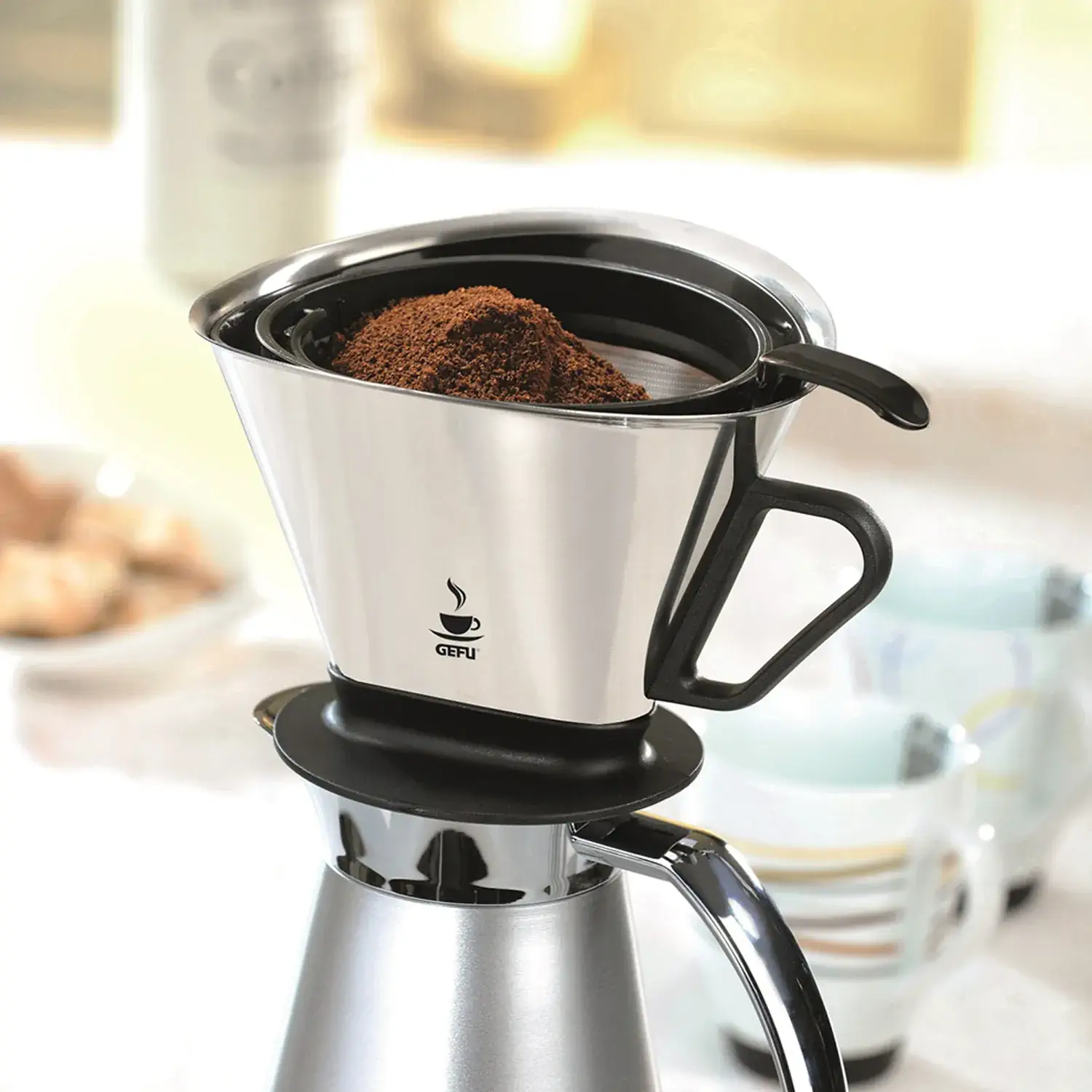 GEFU Edelstahl-Kaffeefilter „Angelo“ – in Anwendung
