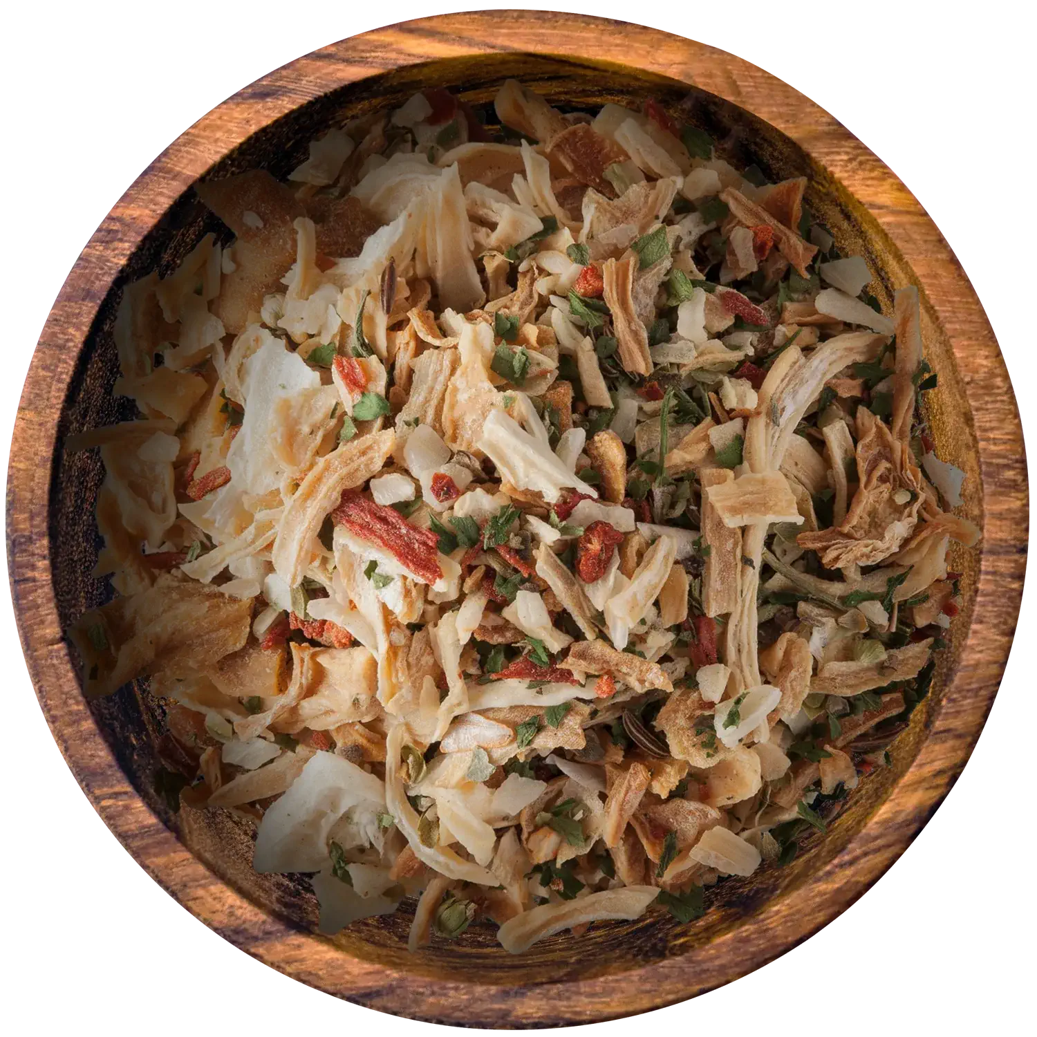 Dip-Mischung „Zwango“ in einer Holzschale