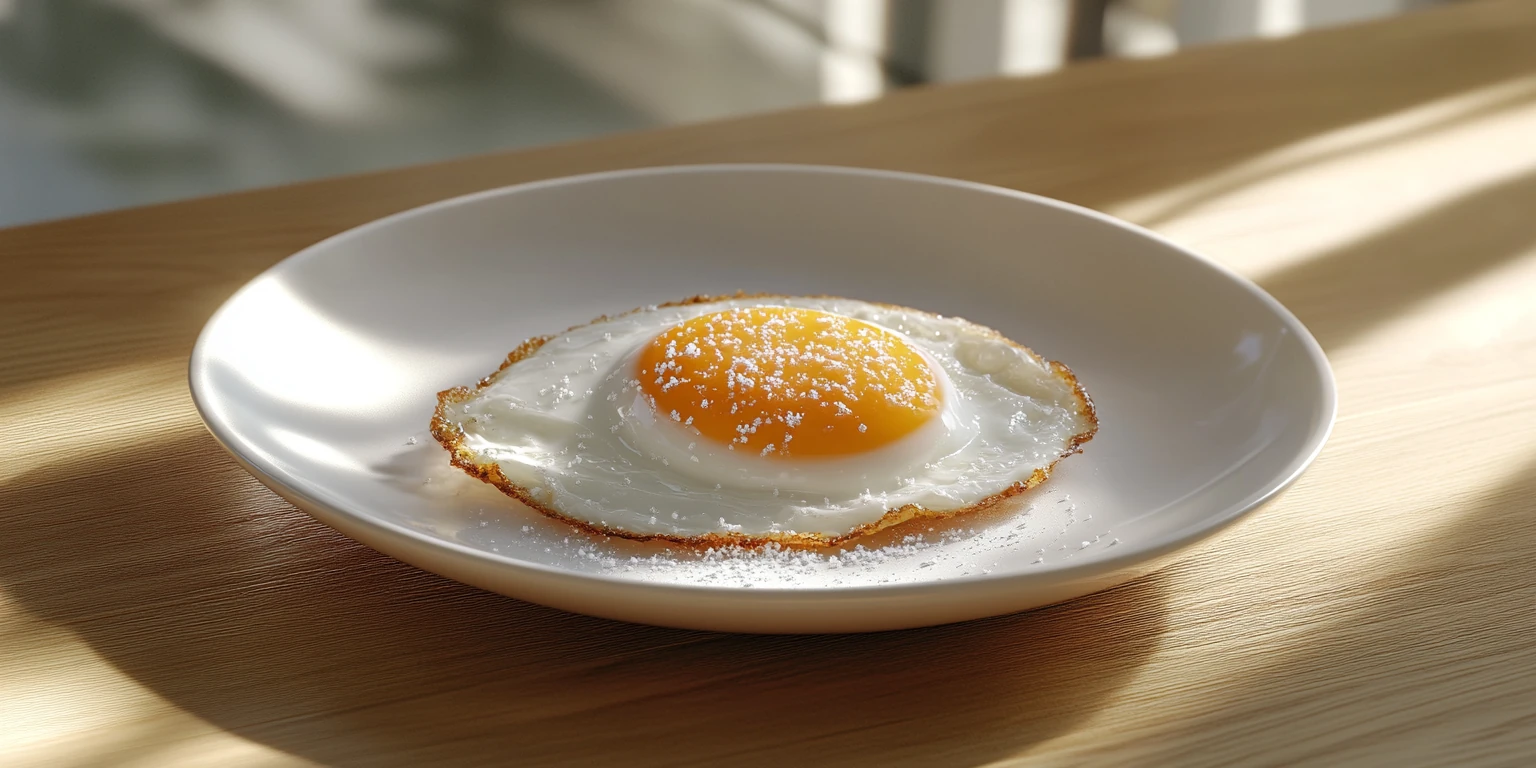 Spiegelei mit naturbelassenem Meersalz gewürzt