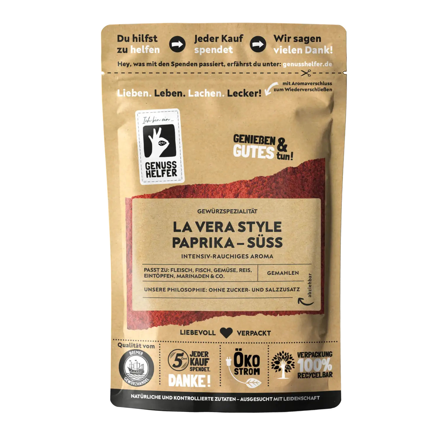 Paprika La Vera Style, süß, gemahlen Geräuchertes Paprikapulver La Vera (süß) in einer Holzschale