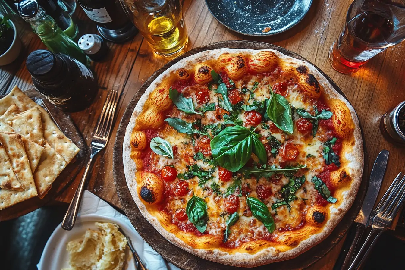 Mediterrane Kräuter und Gewürze im Glas für Pizza