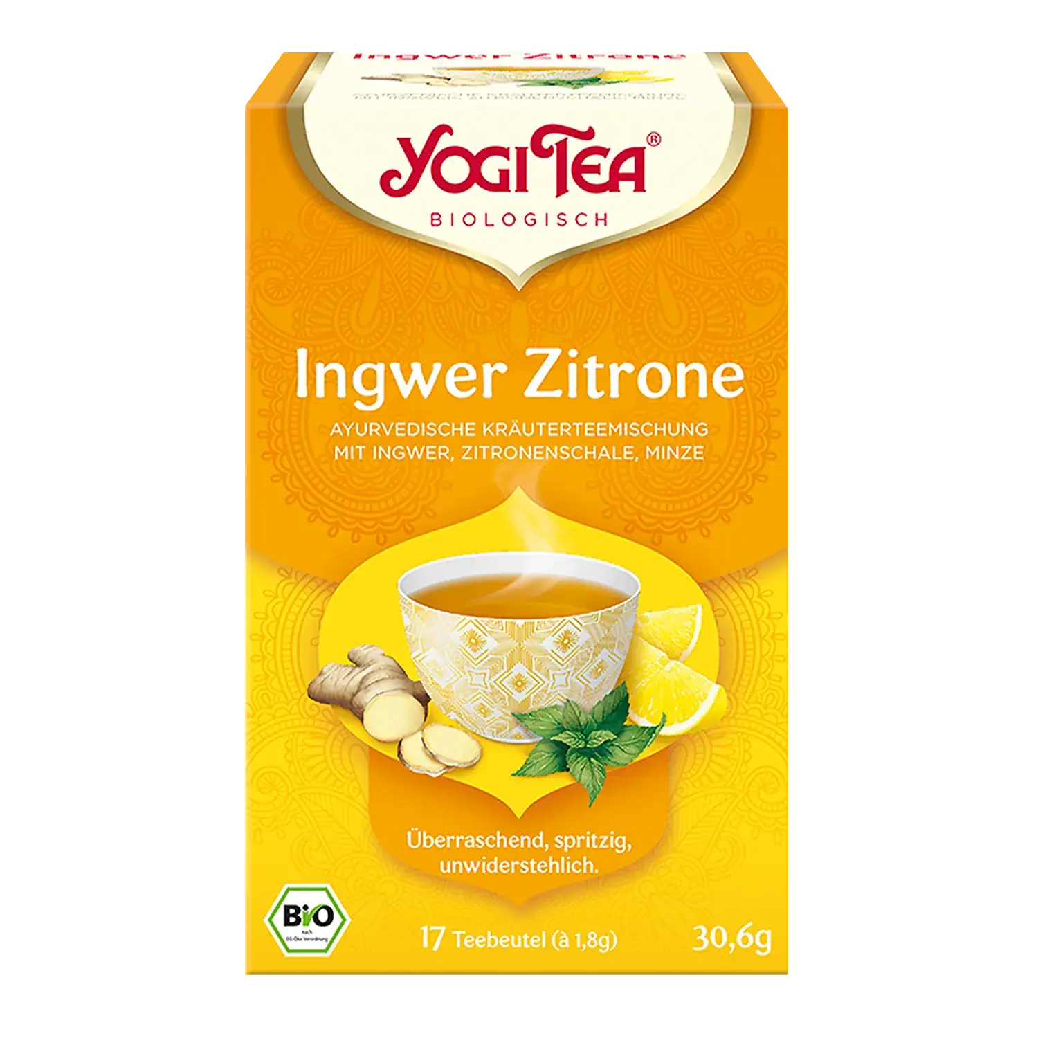 YOGI TEA® Ingwer Zitrone Tee, BIO Yogi Tea „Ingwer Zitrone“ – Pappschachtel mit Teebeuteln