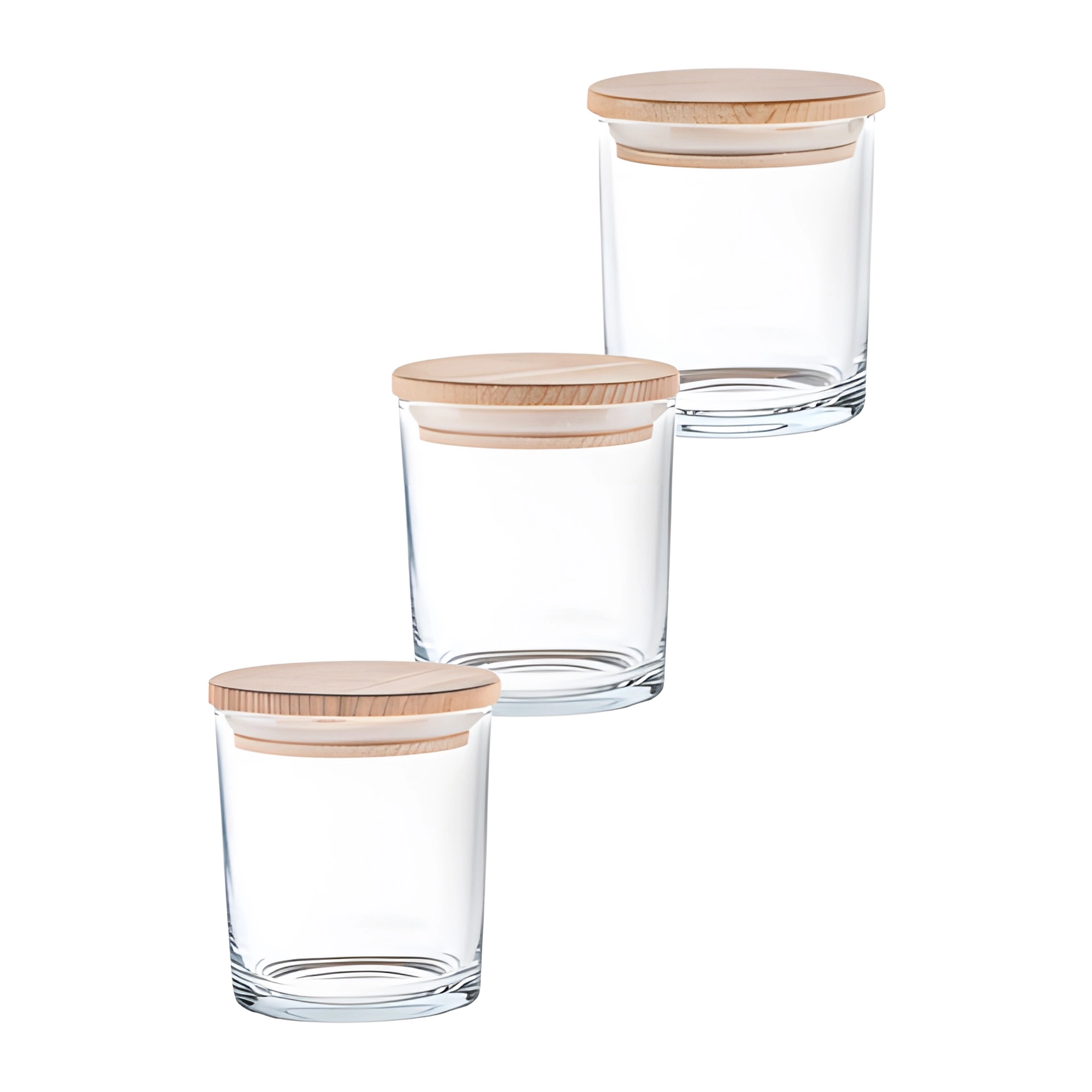 Vorratsglas Würzi 200 ml mit Holzdeckel, 3er Pack