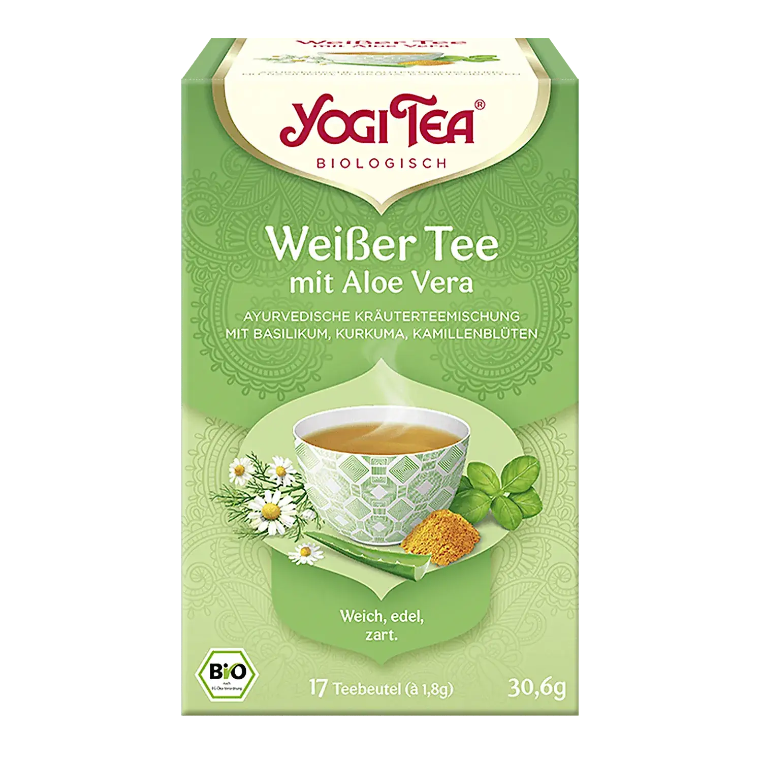 YOGI TEA® Weißer Tee mit Aloe Vera, BIO Packung „Weißer Tee mit Aloe Vera“ von Yogi-Tea mit Teebeuteln