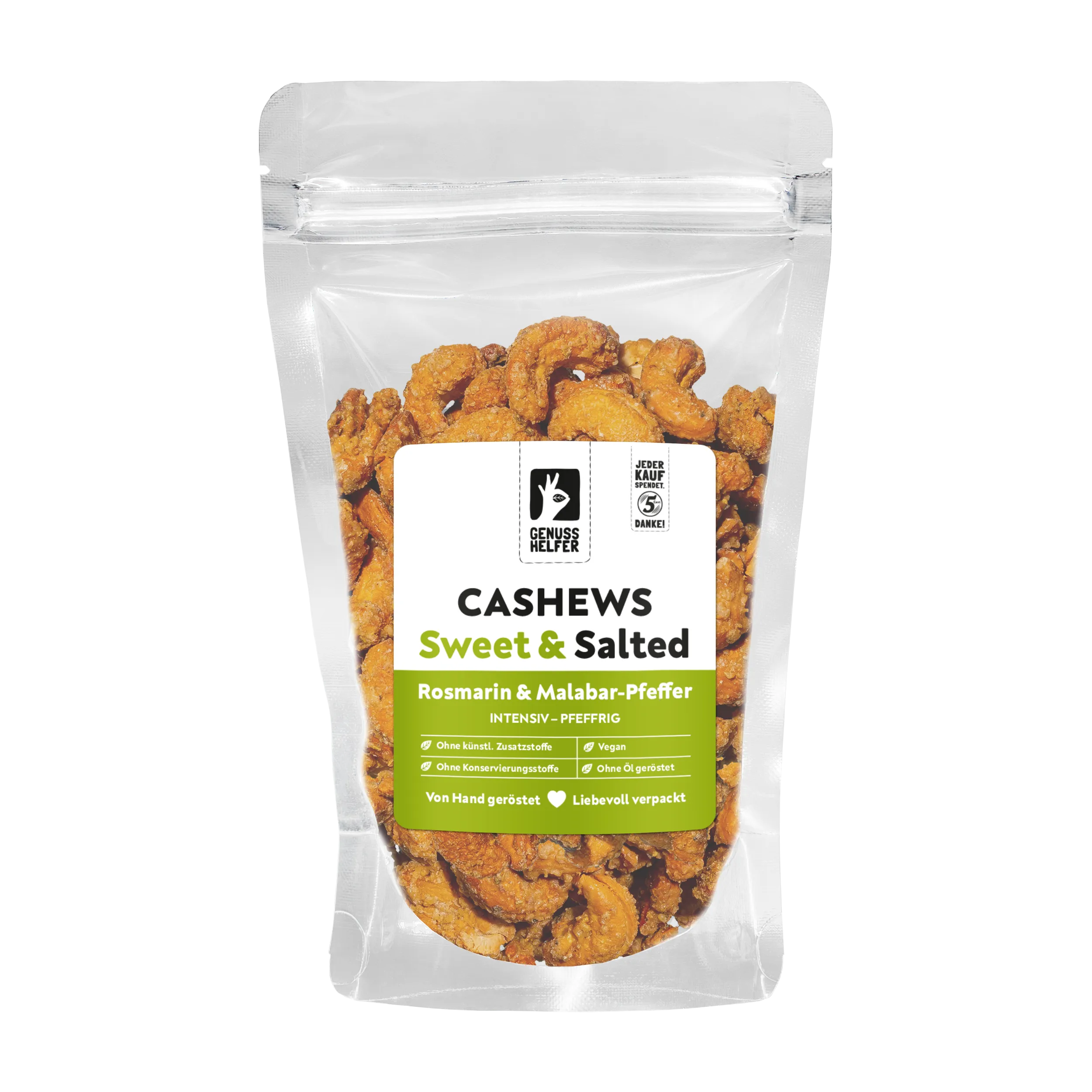 Cashews Rosmarin & Malabar-Pfeffer, geröstet