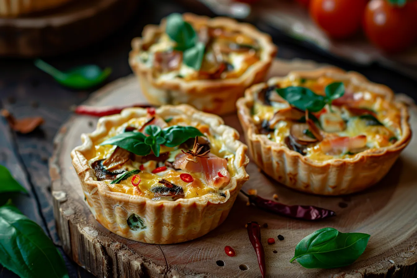 Champignon-Quiche mit Schinken Champignon-Quiche mit Schinken