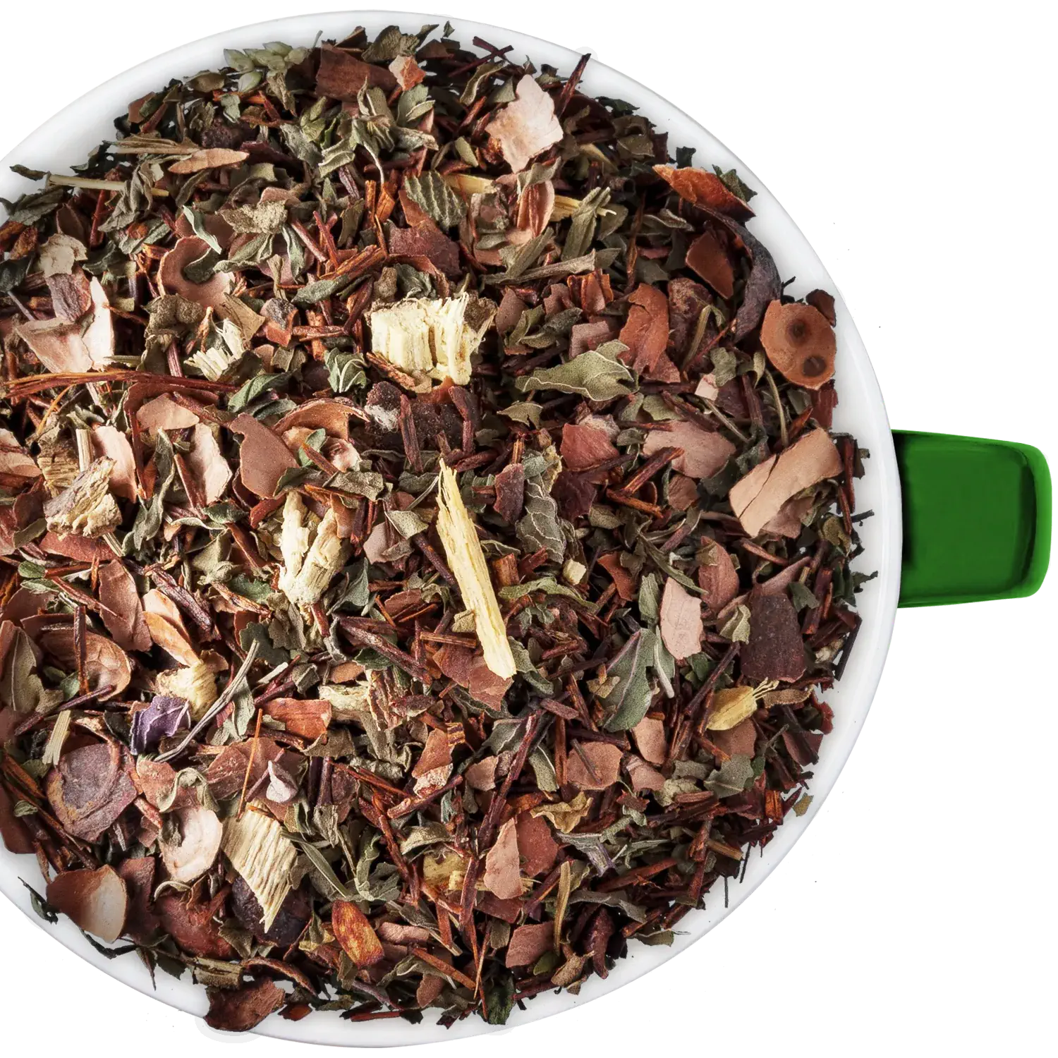 Loser Rooibos-Tee Schoko-Minze in einer Tasse