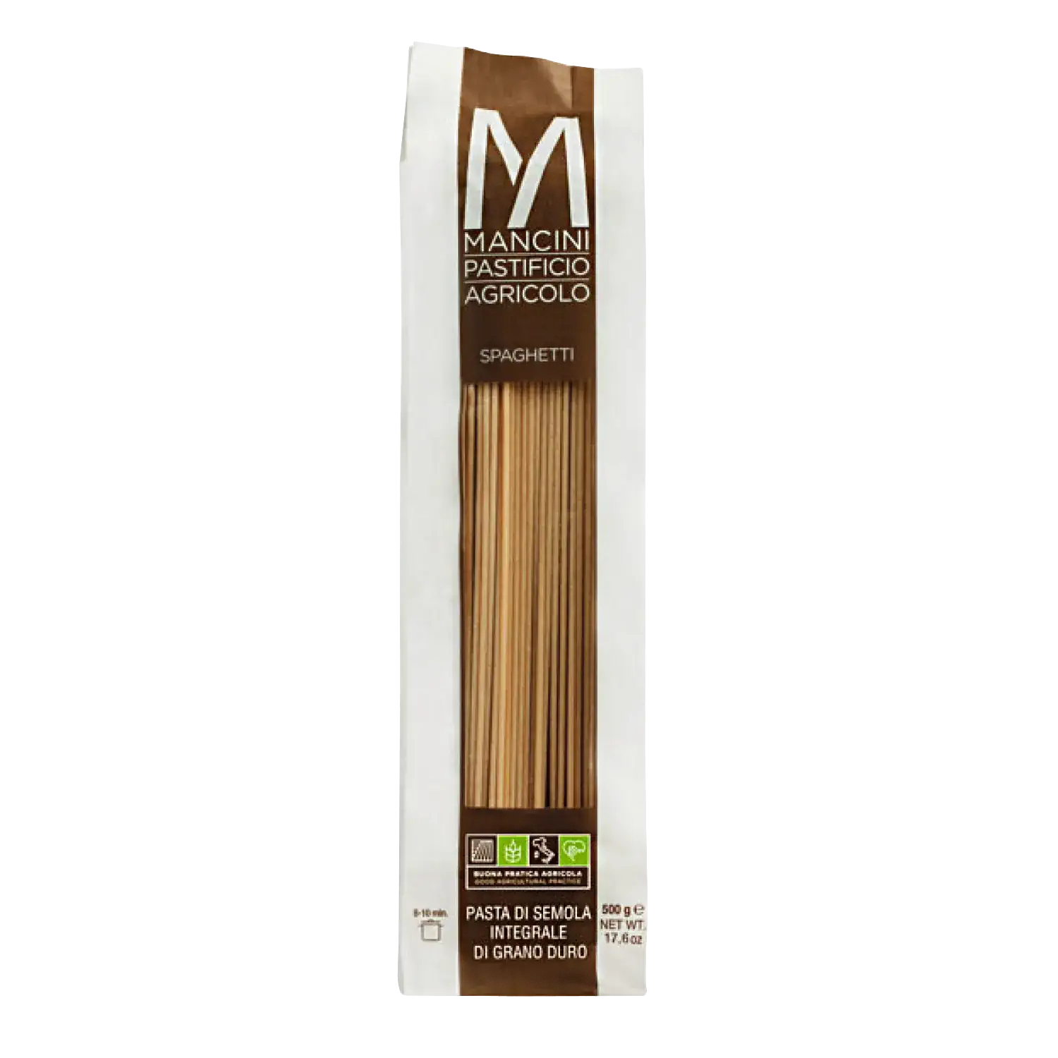 Vollkorn-Spaghetti Integrale 500g, Pasta Mancini Vollkorn-Spaghetti (Integrali) in der Originalverpackung (500 g)
