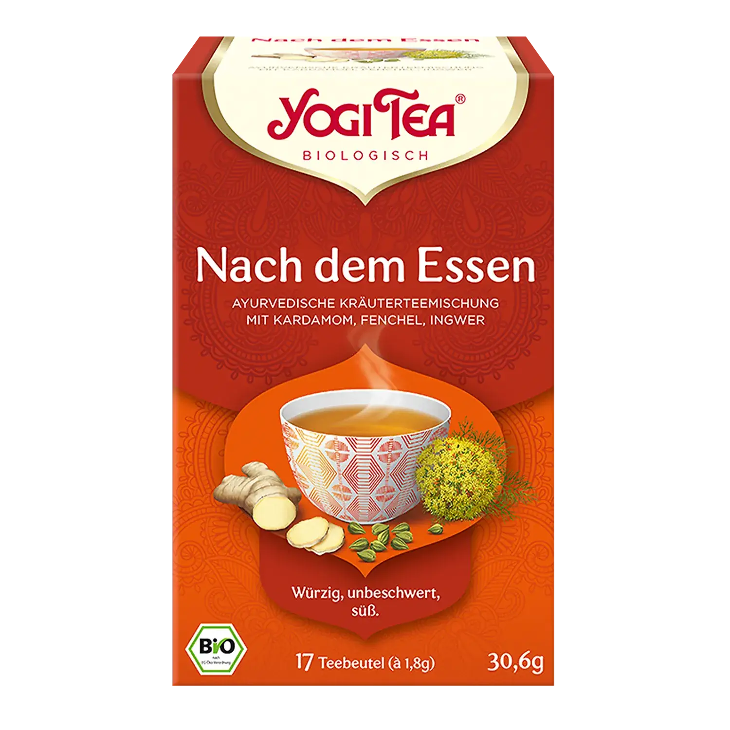 YOGI TEA® Digestiv, Nach dem Essen, BIO Yogi Tea „Nach dem Essen“ – Pappschachtel mit Teebeuteln