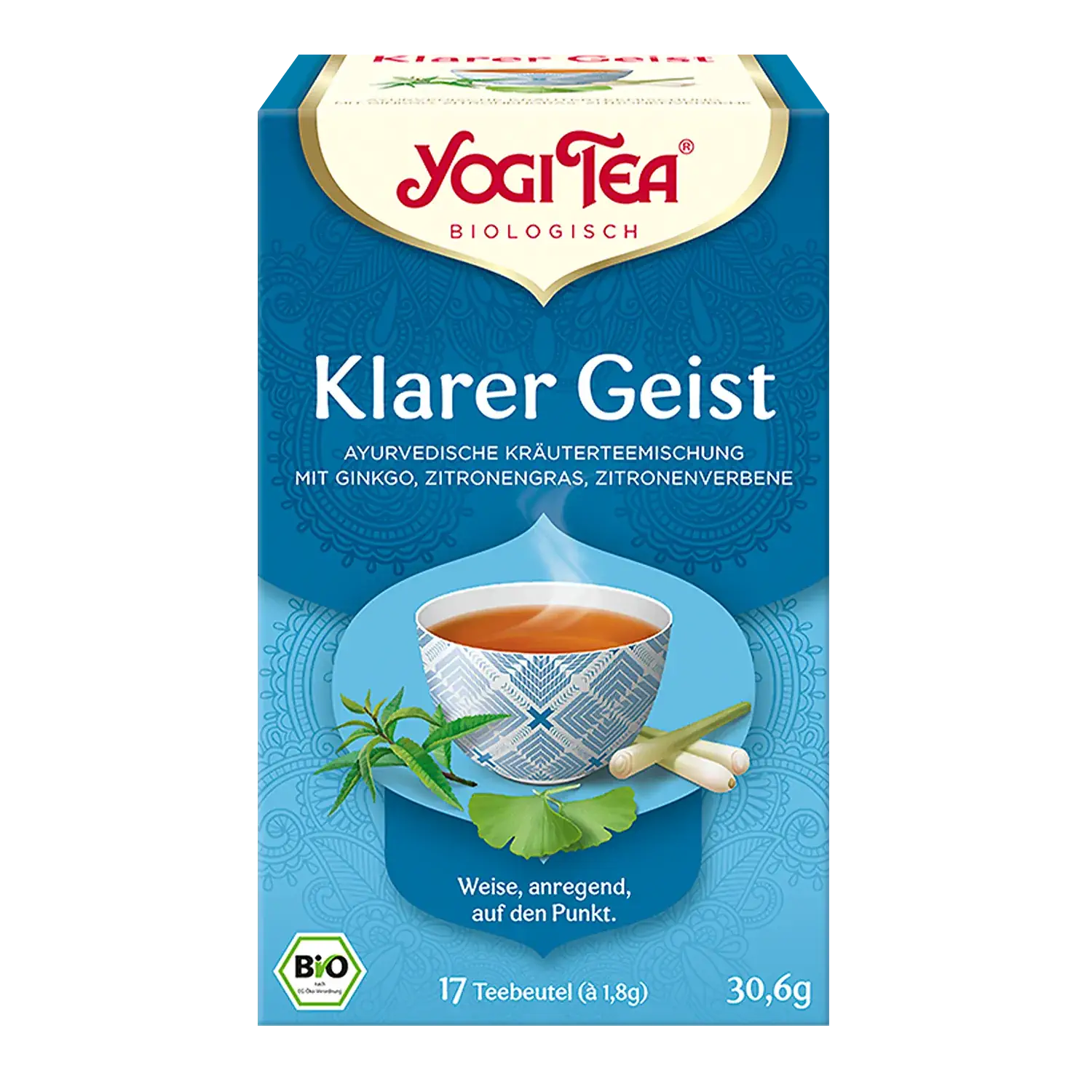 YOGI TEA® Klarer Geist, BIO Yogi Tea „Klarer Geist“ – Pappschachtel mit Teebeuteln