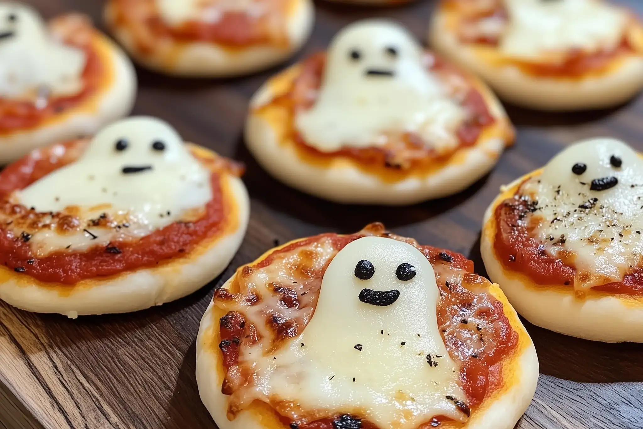 Halloween Gespenster-Mini-Pizza Halloween Gespenster-Mini-Pizza