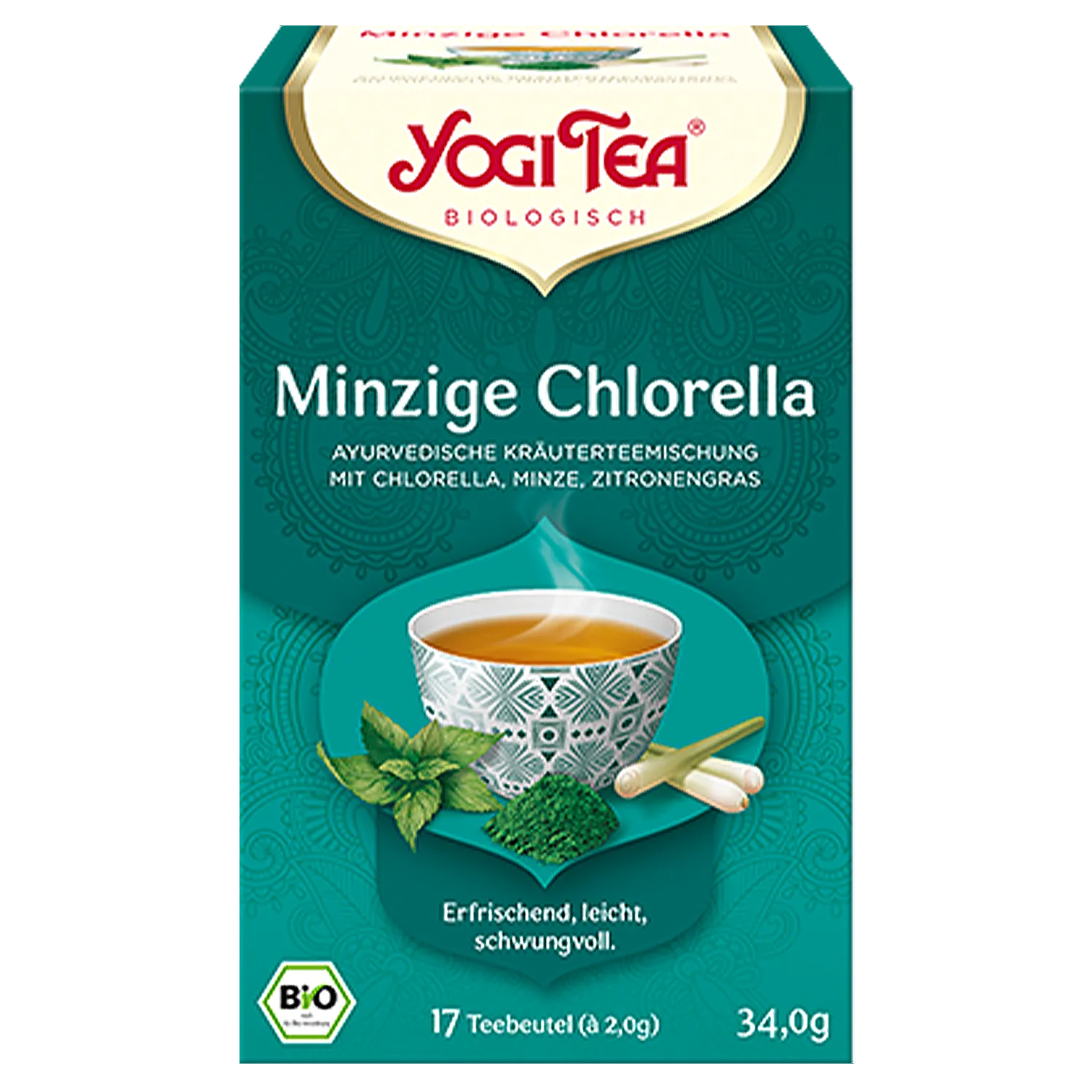 YOGI TEA® Minzige Chlorella, BIO Yogi Tea „Minzige Chlorella“ – Pappschachtel mit Teebeuteln