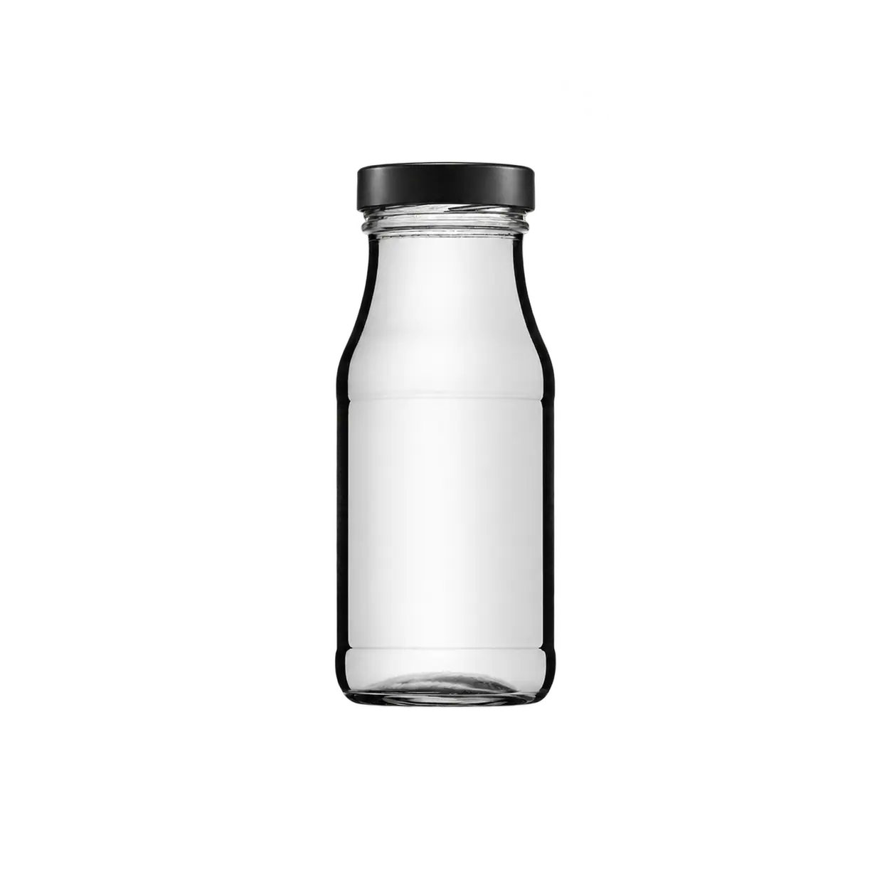 Dressingflasche schwarzer Deckel 157ml, Weißglas