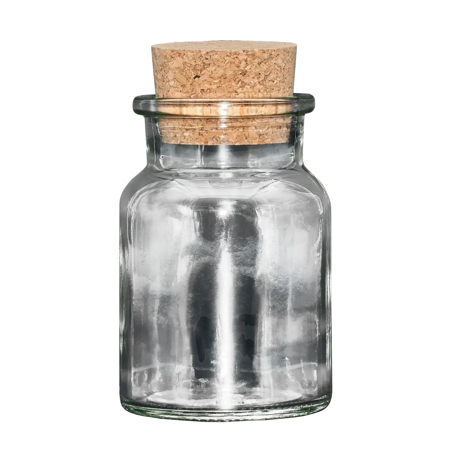 Gewürzglas, Korkglas, rund, 150ml, 90 x 60 mm Ein rundes Gewürzglas mit Korkverschluss (150 ml, 90×60 mm)