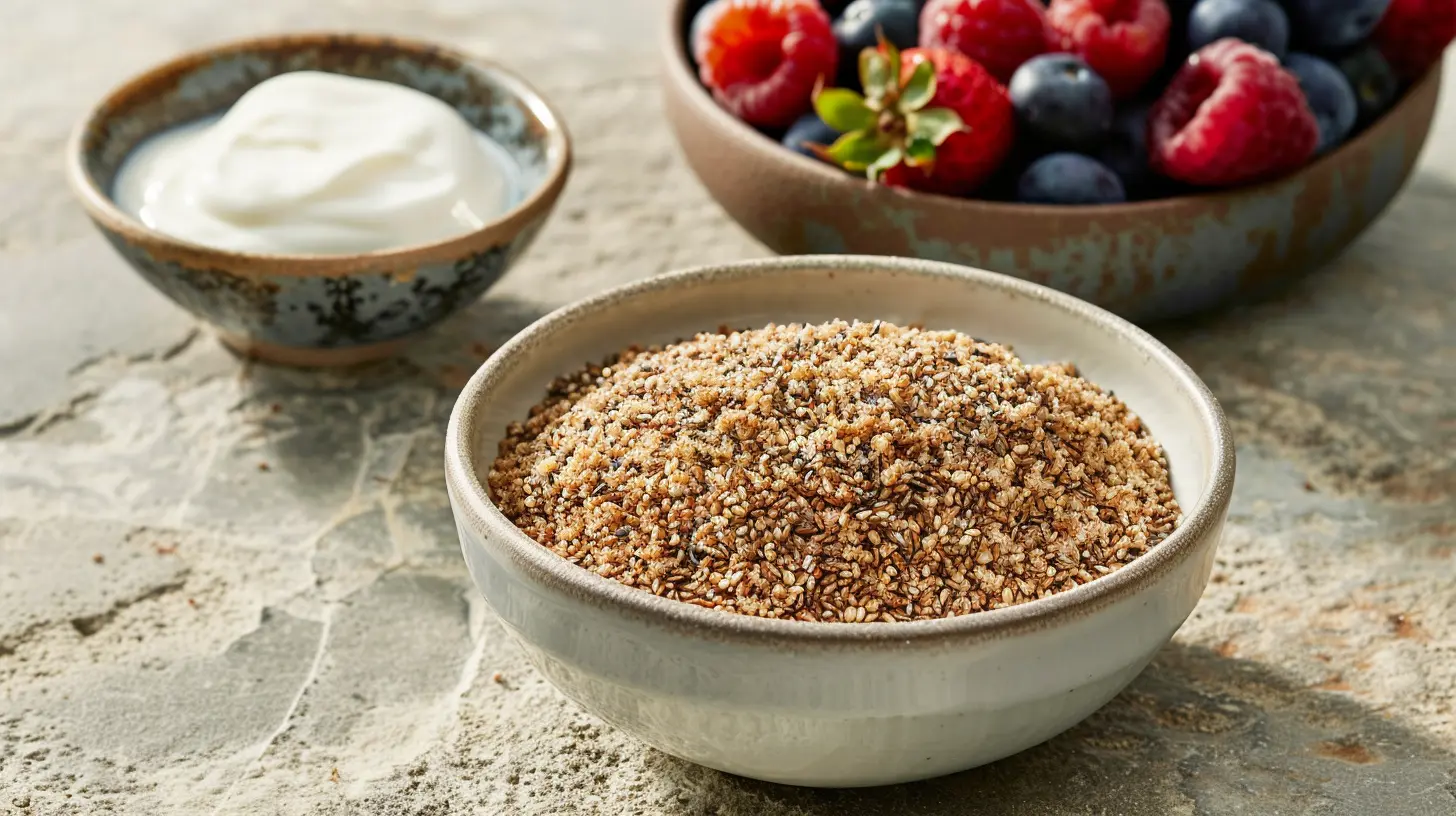 Gekeimtes Getreide Saaten Frühstück Müsli Porridge