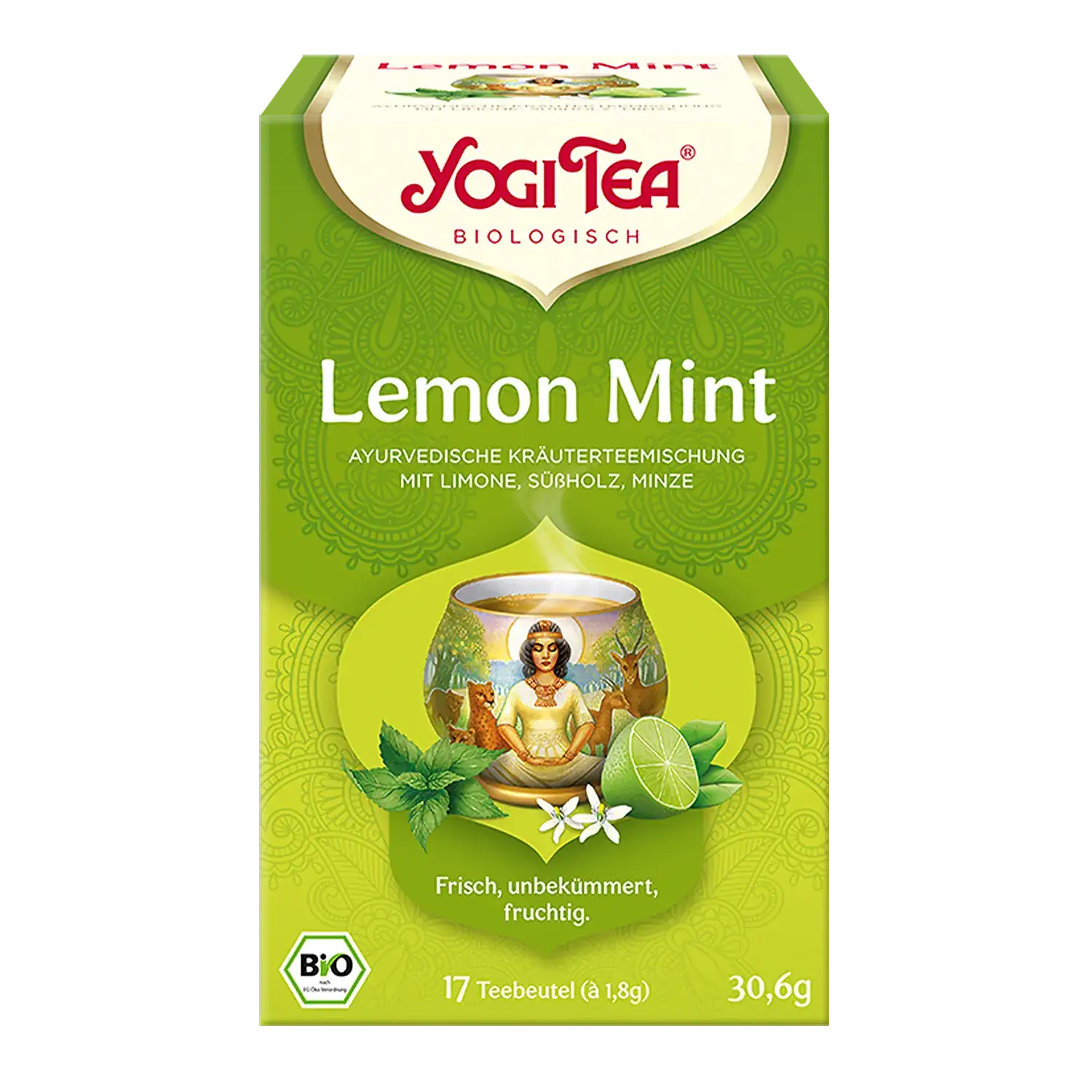 YOGI TEA® Lemon Mint, BIO Yogi-Tea Lemon Mint – Pappschachtel mit Teebeuteln