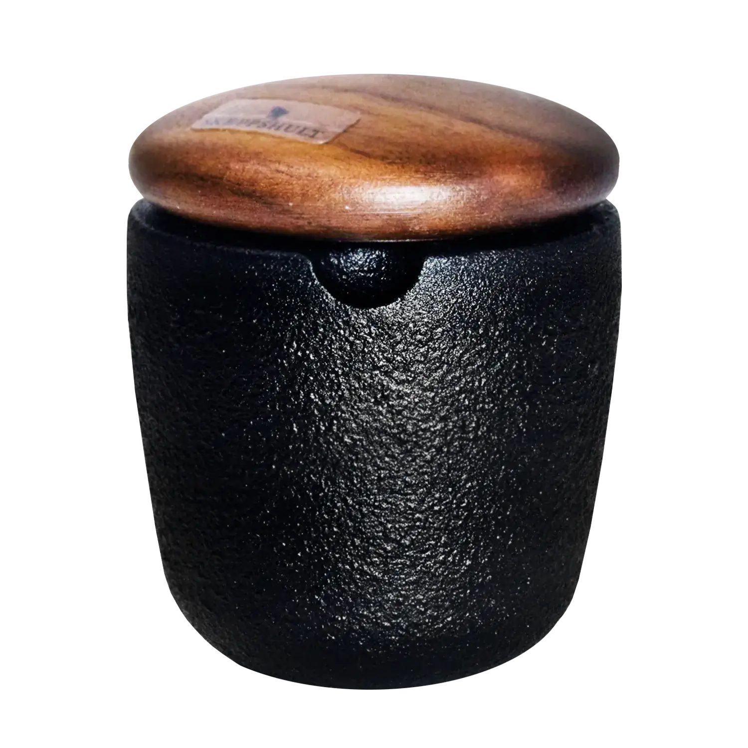 Skeppshult Vorratsbehälter Swing, Walnuss / Gusseisen Vorratsbehälter von Skeppshult, klein, aus Gusseisen mit Walnussdeckel