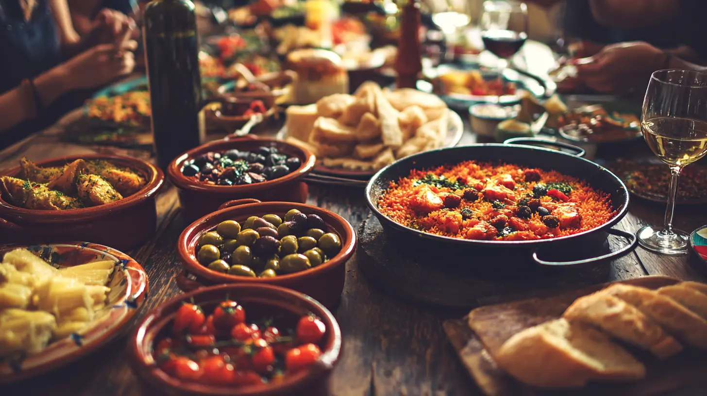 Ratgeber Länderküche Spanien Familienmahlzeit Tisch spanische Gerichte Moodbild