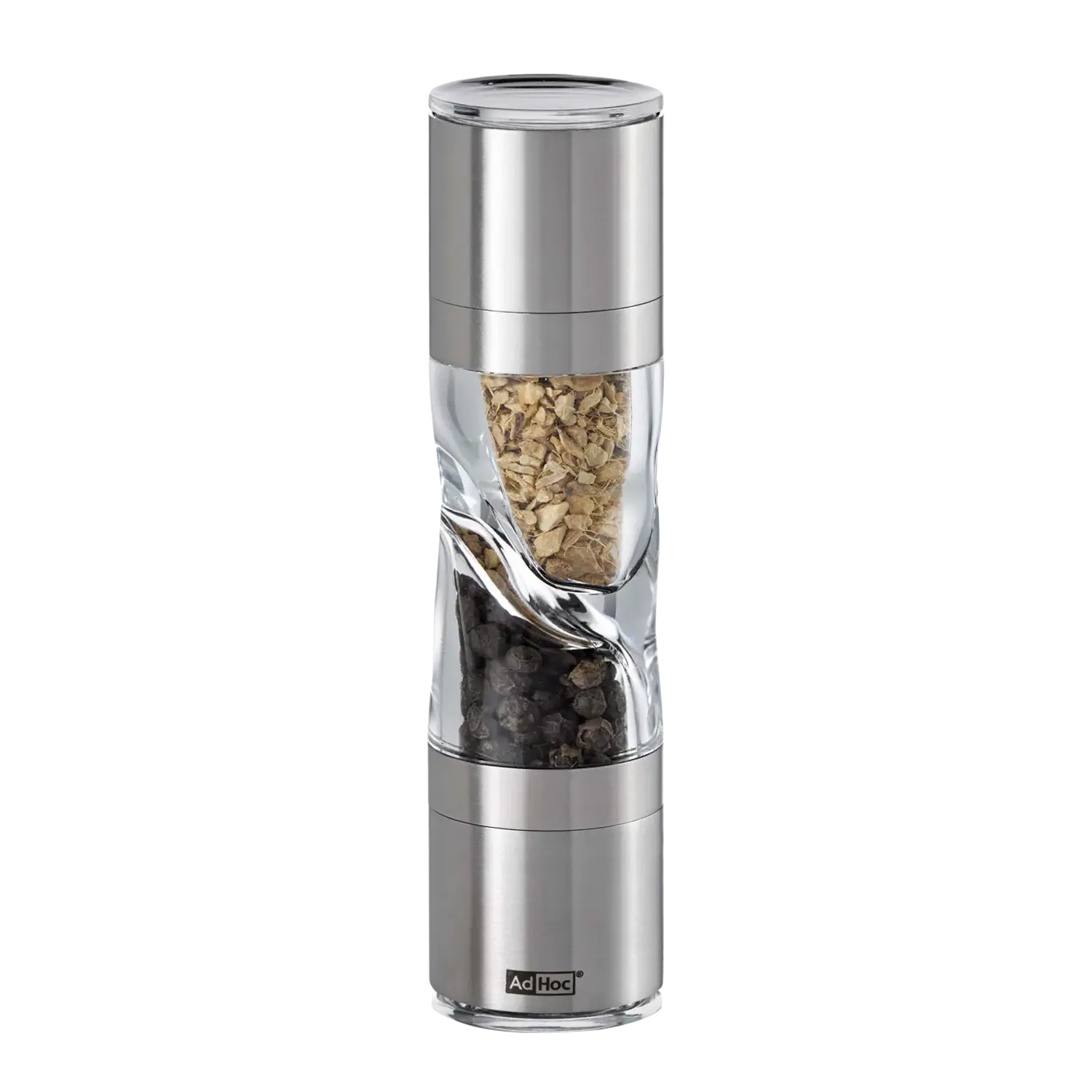AdHoc Gewürzschneider Duospice Mini, 15 cm, Edelstahl / Acryl Gewürzschneider „Duospice Mini“ von AdHoc, 15 cm, aus Edelstahl und Acryl